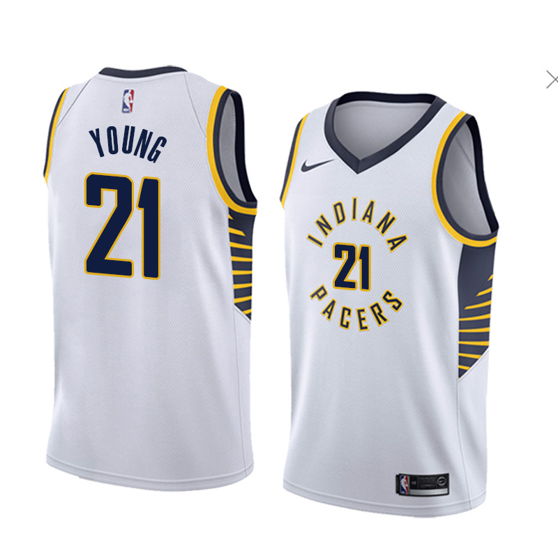 NBA Men Indiana Pacers White #21 YOUNG Jersey High Quality Name and Number Print - leoleo123123