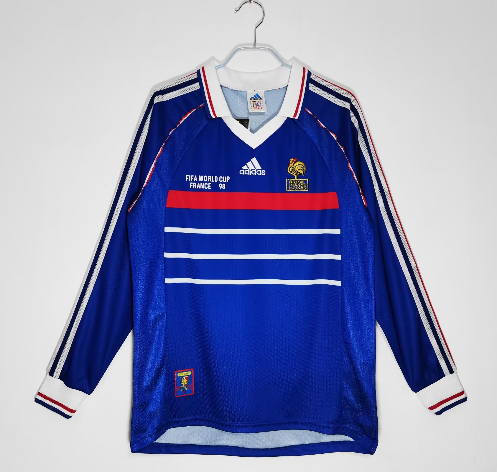 1998 France Home Retro Jersey Long Sleeve - leoleo123123