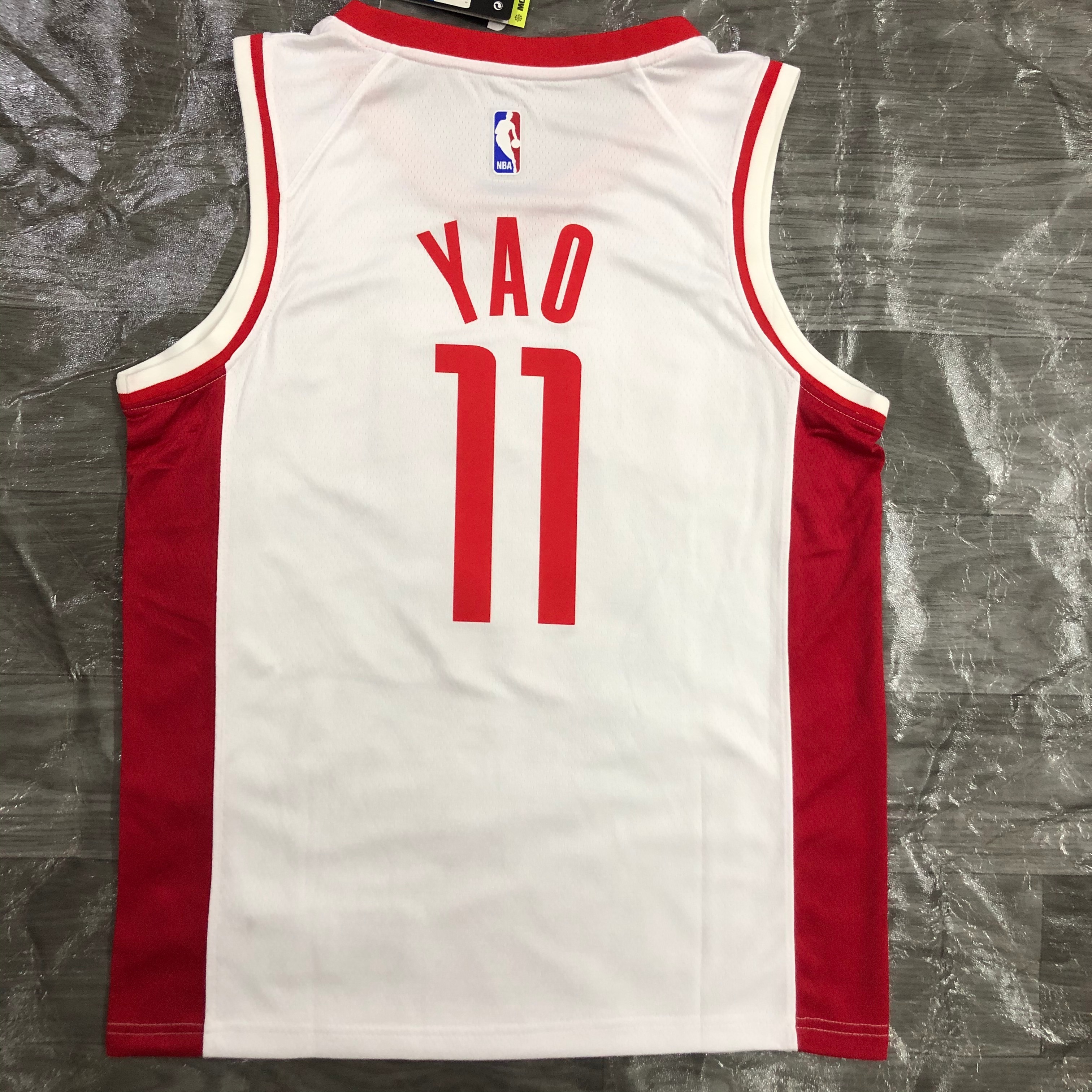 NBA Men Season 2021 Houston Rockets White #11 YAO Jersey High Quality Name and Number Print - leoleo123123