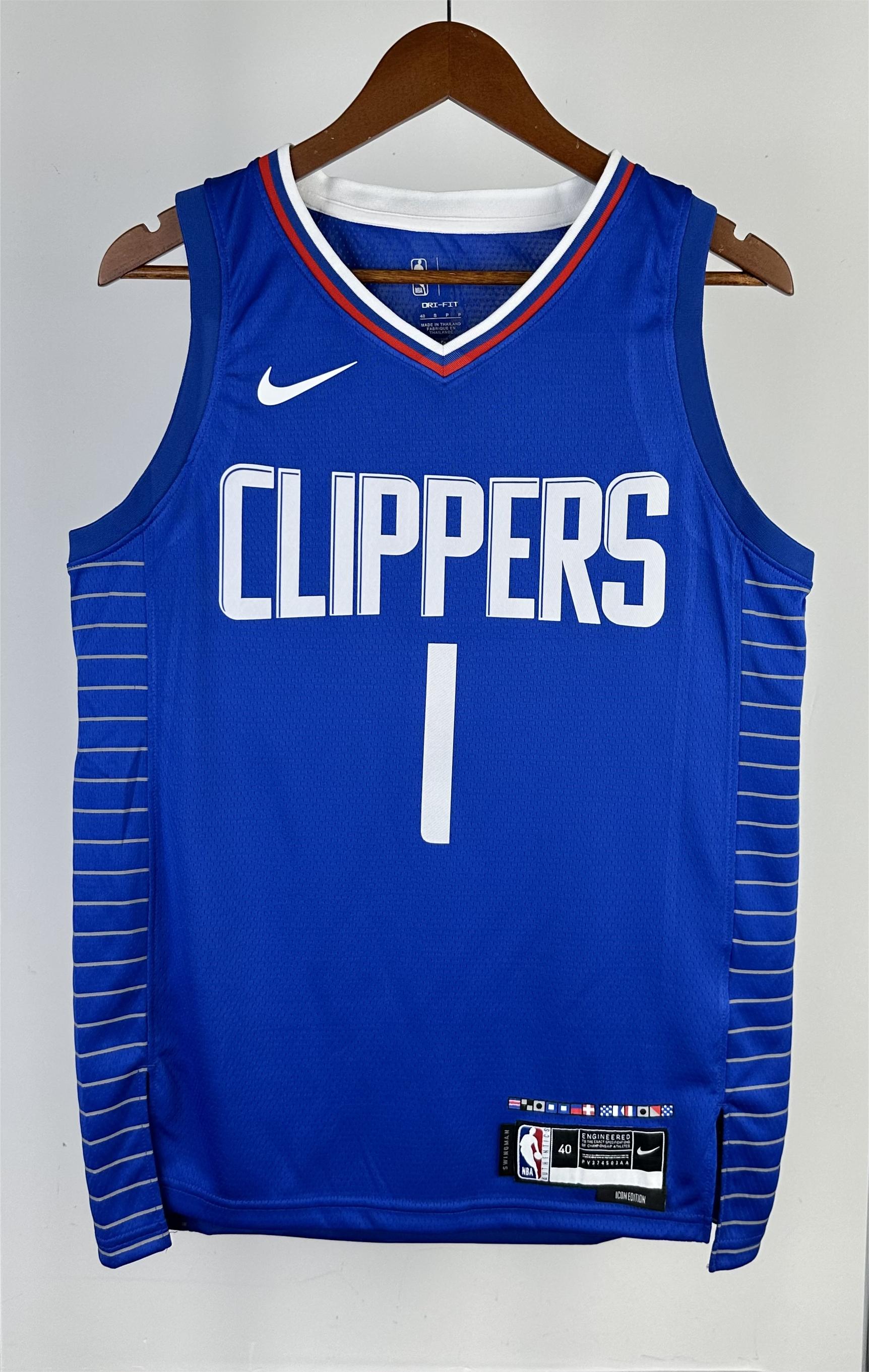 NBA Season 2023 Men Los Angeles Clippers Blue #1 HARDEN Jersey High Quality Name and Number Print - leoleo123123