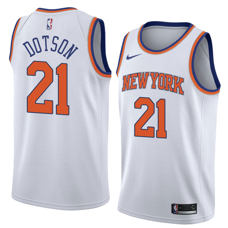 NBA Men New York Knicks White #21 DOTSON Jersey High Quality Name and Number Print - leoleo123123