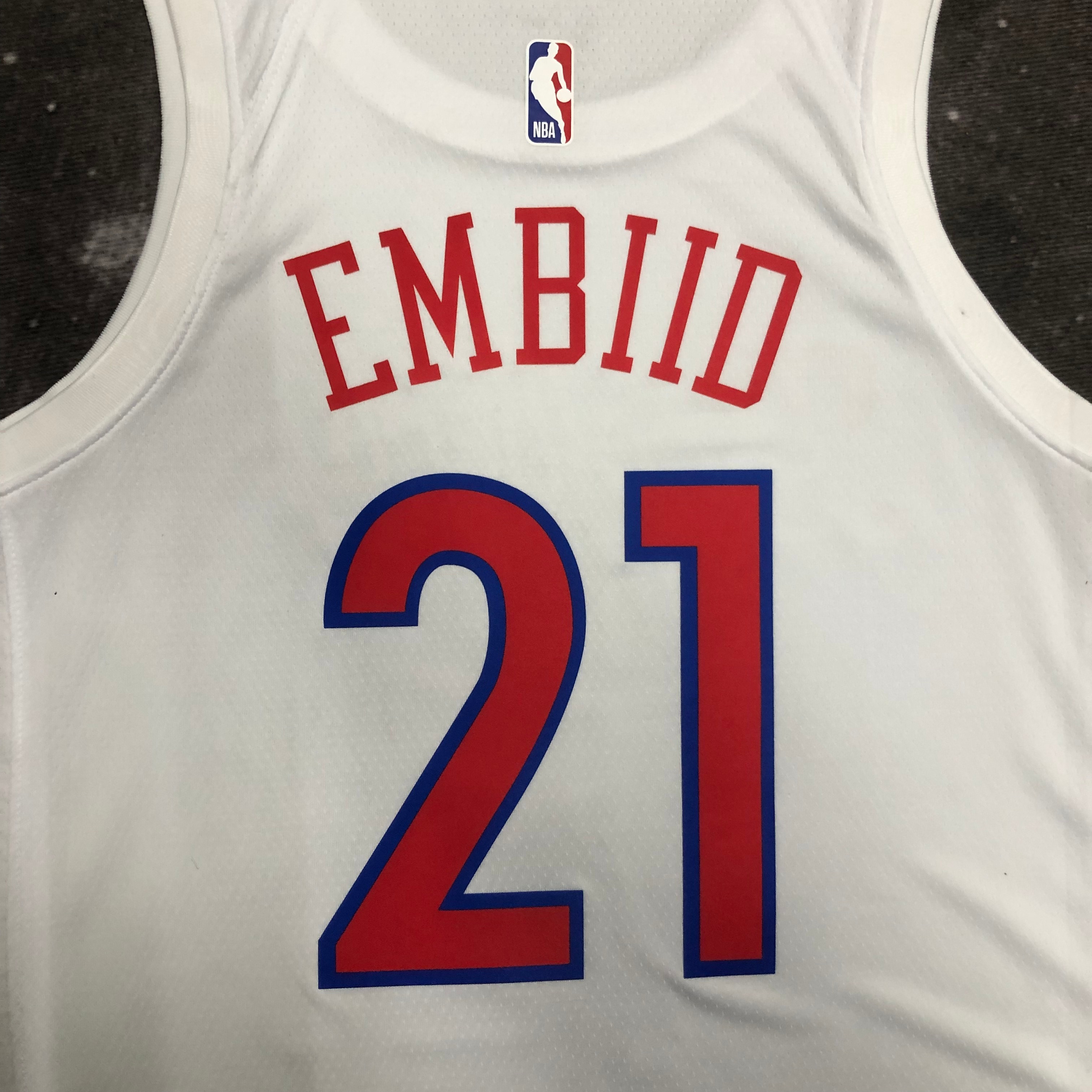 NBA Men Season 2023 Philadelphia 76ers White #21 EMBIID Jersey High Quality Name and Number Print - leoleo123123