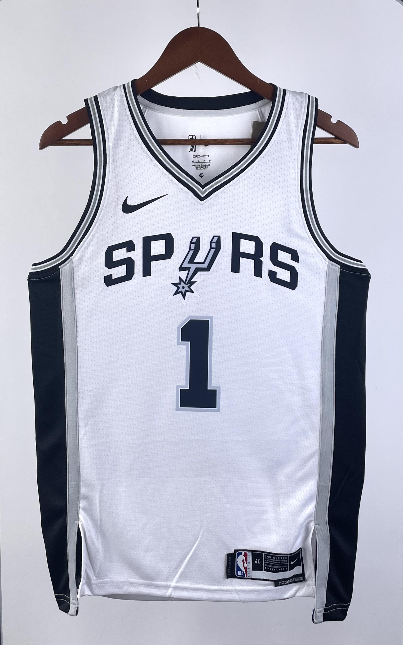 NBA Men San Antonio Spurs White #1 WEMBANYAMA Jersey High Quality Name and Number Print - leoleo123123