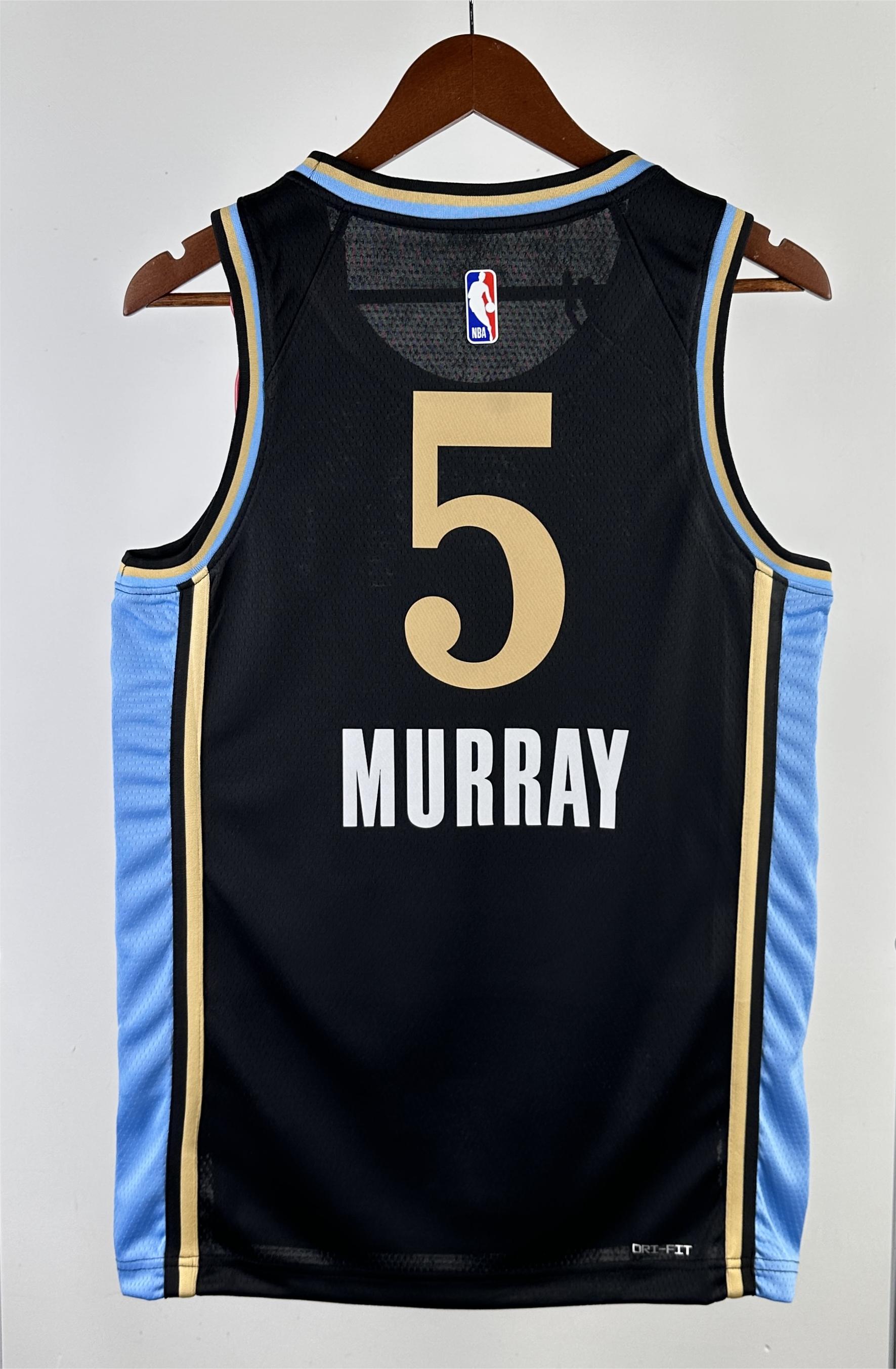 NBA Men 2024 Atlanta Hawks Black City Edition #5 MURRAY Jersey High Quality Name and Number Print - leoleo123123