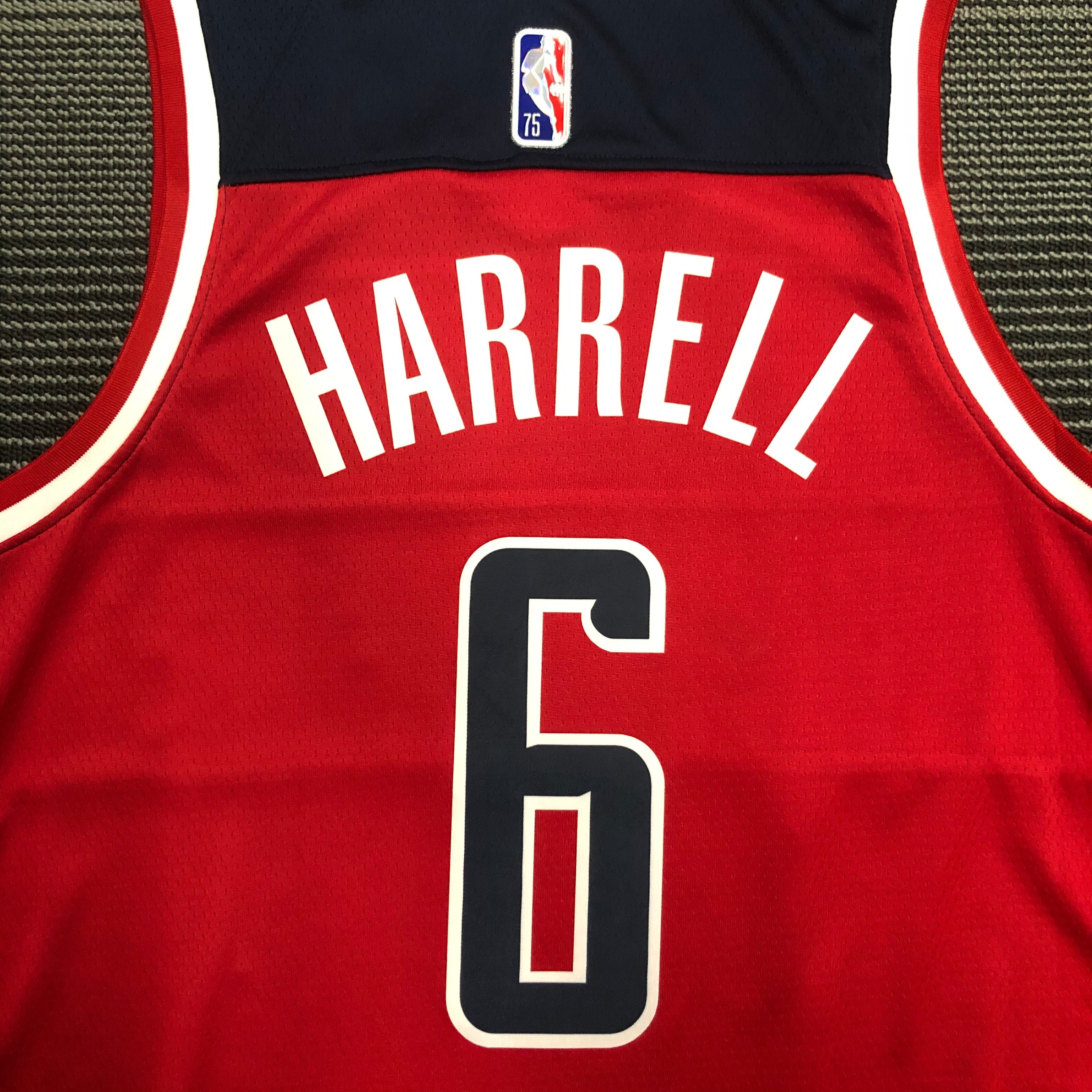 NBA 75th Anniversary Men Washington Wizards Red #6 HARRELL Jersey High Quality Name and Number Print - leoleo123123