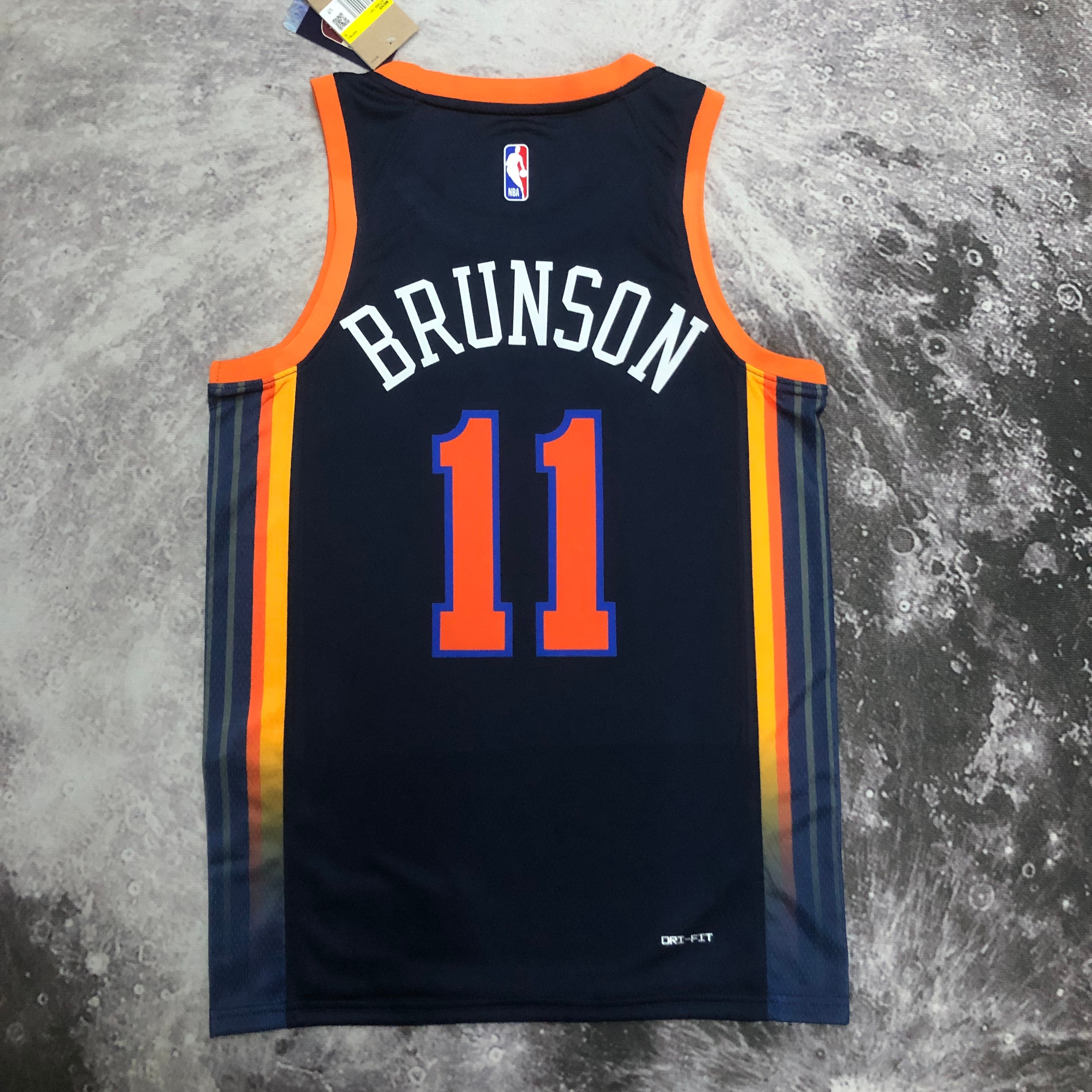 NBA Men 2023 New York Knicks Dark Blue with Jordan Logo #11 BRUNSON Jersey High Quality Name and Number Print - leoleo123123