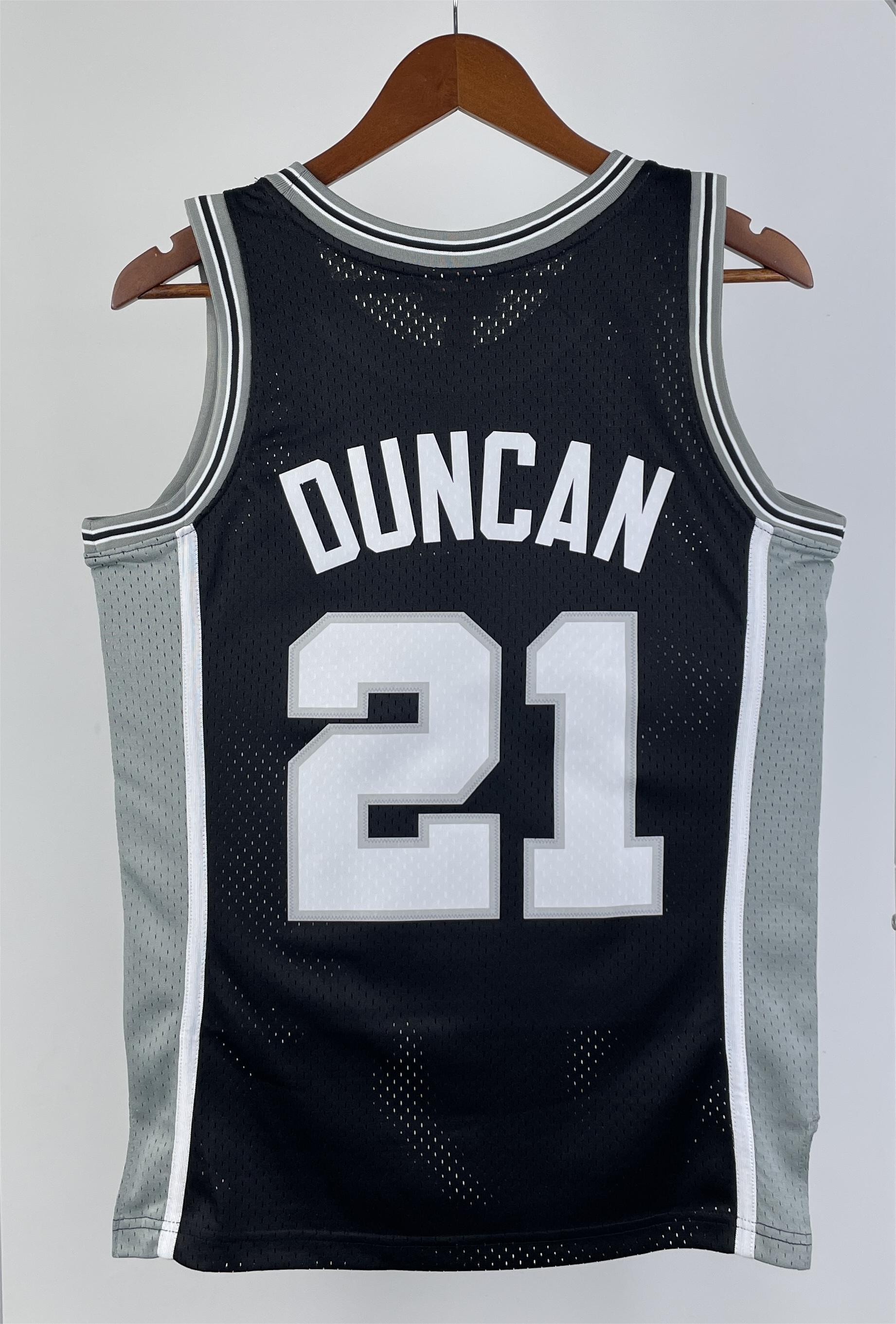 NBA Men 98-99 San Antonio Spurs Black #21 DUNCAN Classics Swingman Jersey - leoleo123123