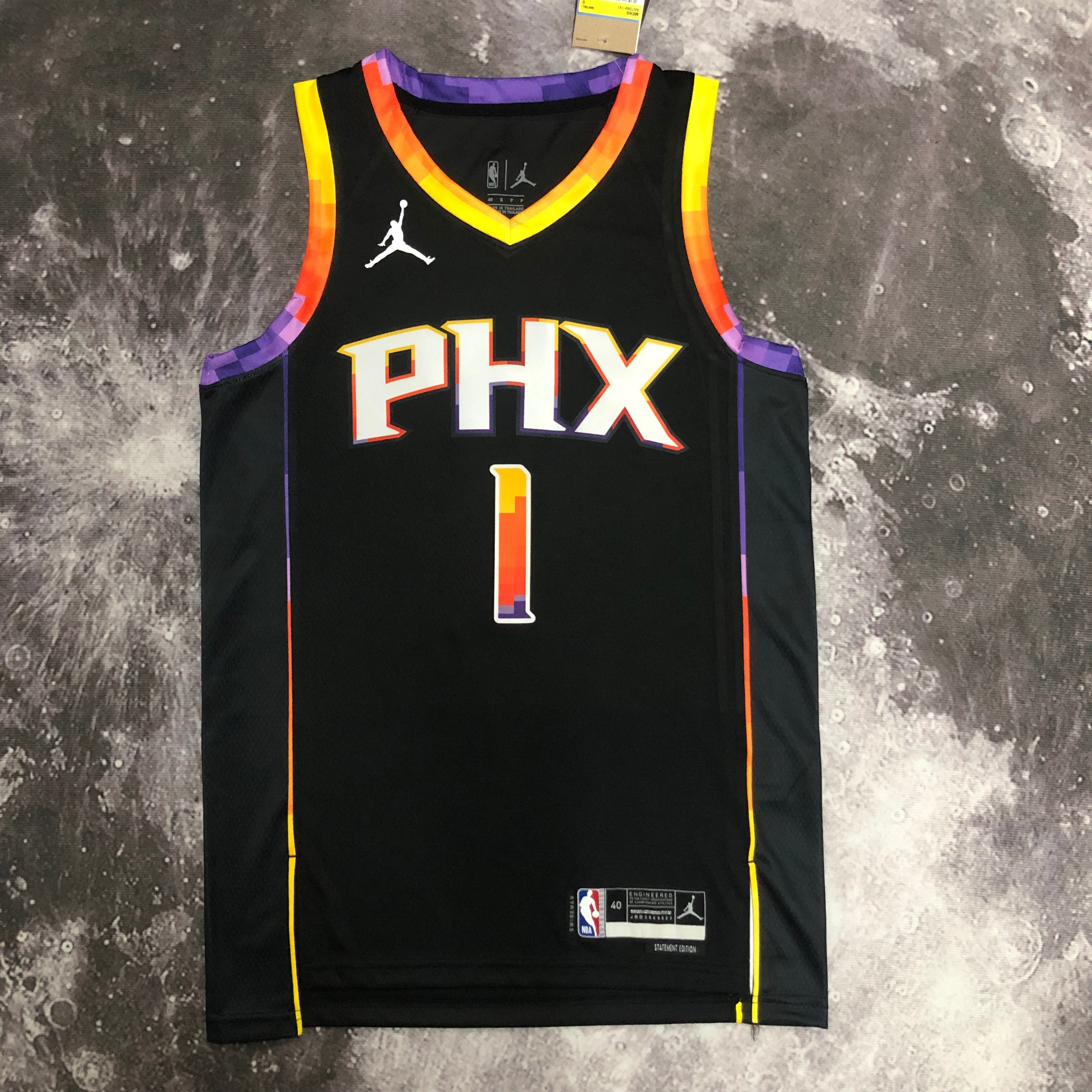 NBA Men Season 2023 Phoenix Suns Black with Jordan Logo #1 BOOKER Jersey High Quality Name and Number Print - leoleo123123