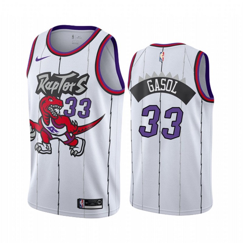 NBA Men Toronto Raptors Classical White #33 GASOL Jersey with Drangon High Quality Name and Number Print - leoleo123123