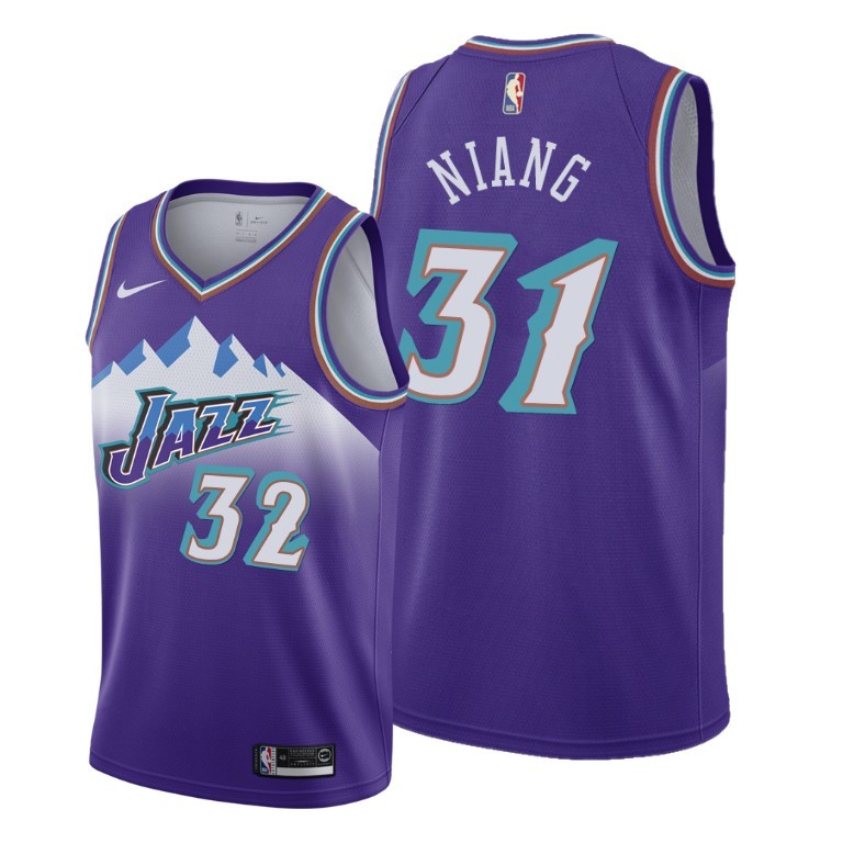 NBA Men Utah Jazz Purple Snow Mountain #31 NIANG Jersey High Quality Name and Number Print - leoleo123123