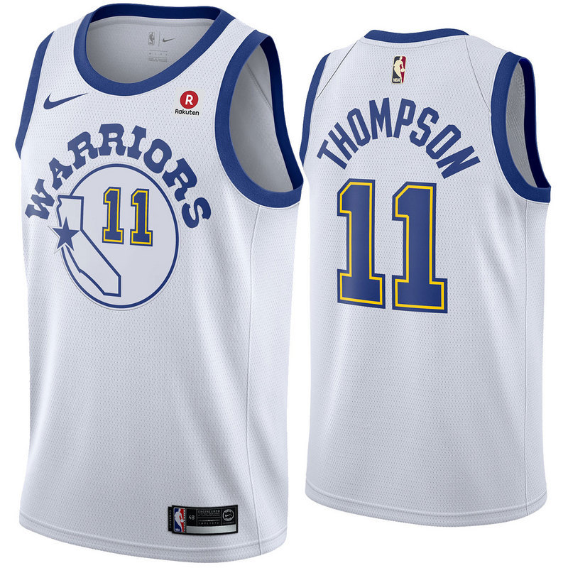 NBA Men Golden State Warriors Retro White #11 THOMPSON Jersey High Quality Name and Number Print - leoleo123123