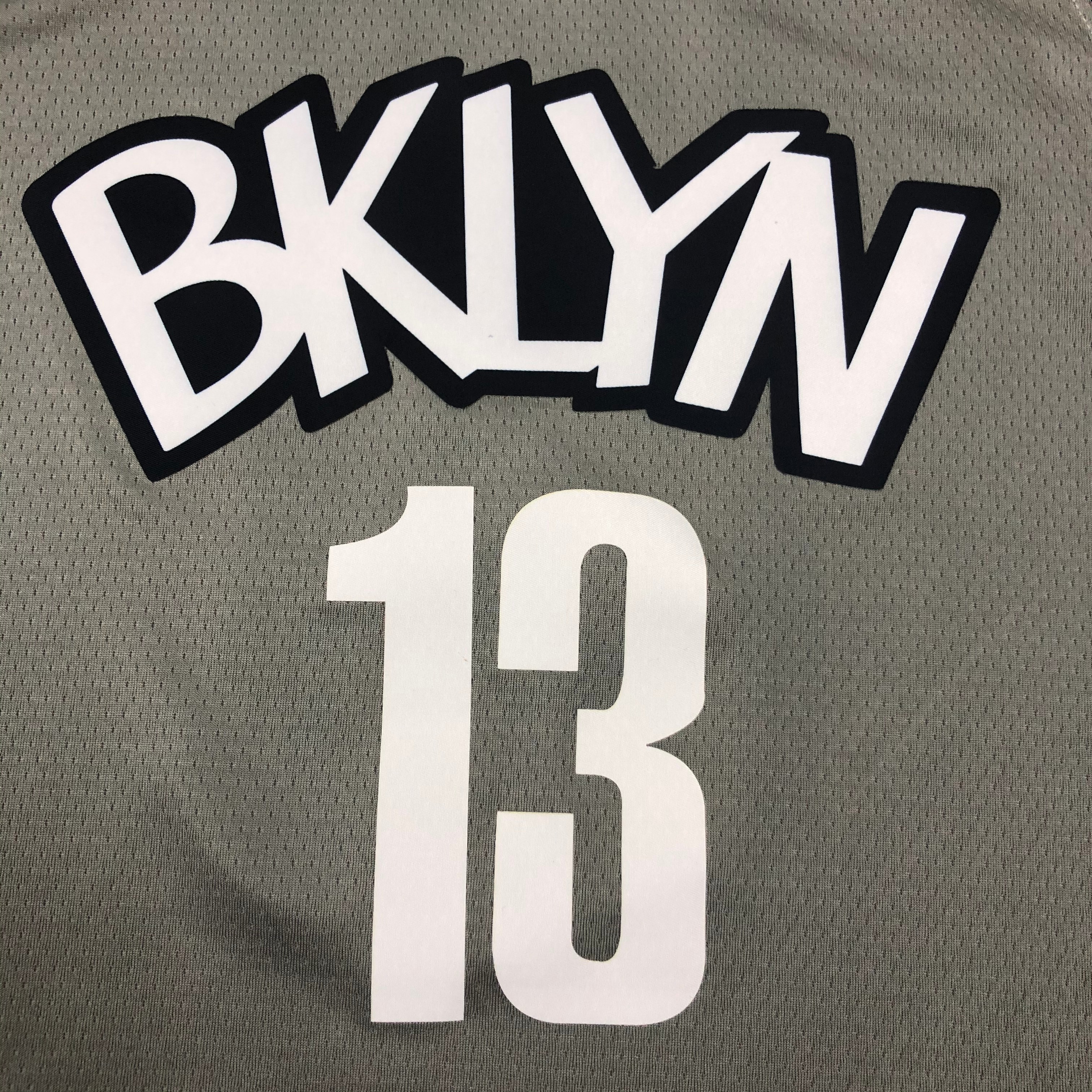NBA Men New Brooklyn Nets Grey City #13 HARDEN Jersey High Quality Name and Number Print - leoleo123123