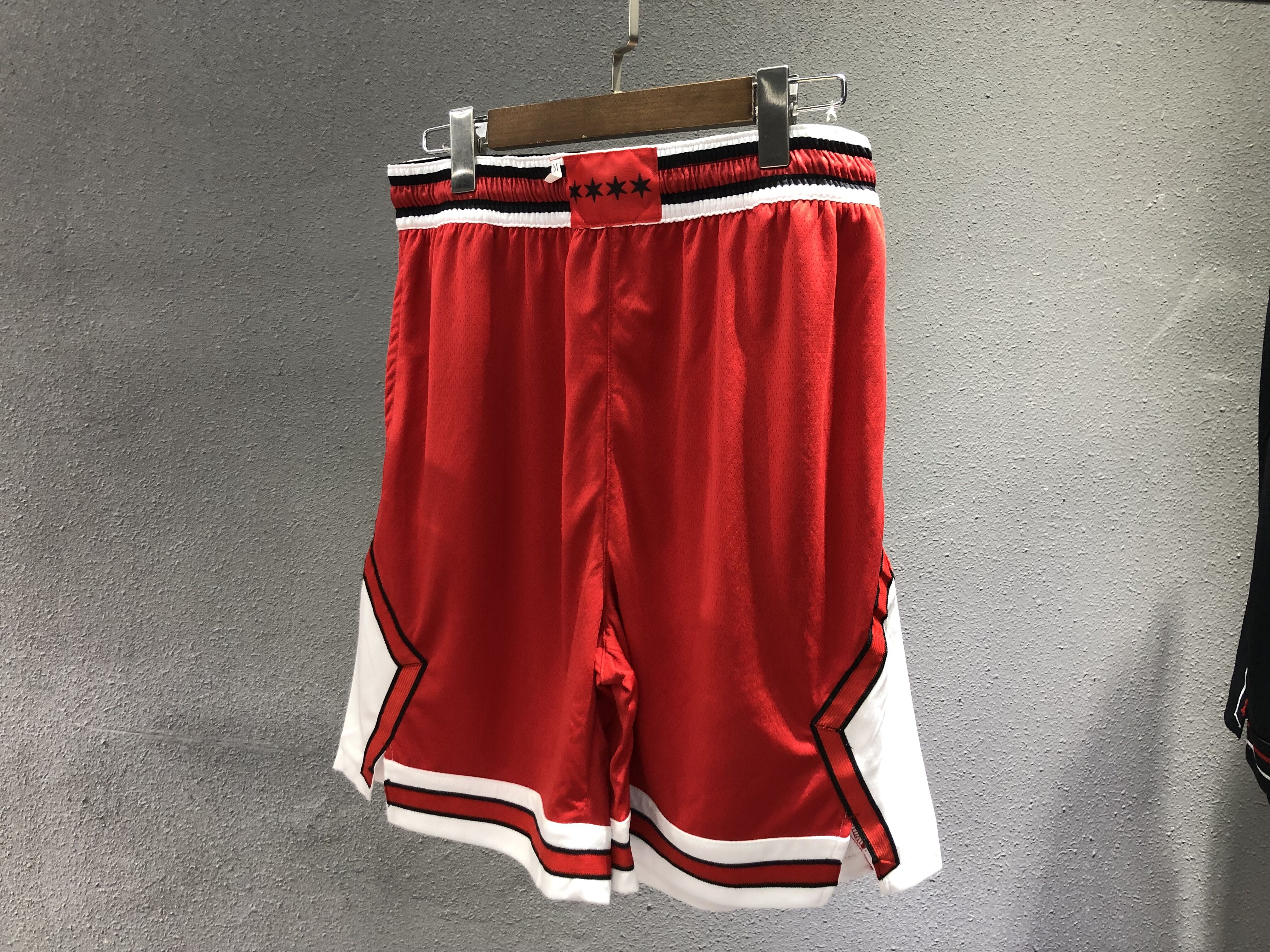 NBA Men Chicago Bulls Red Pant Short High Quality Name and Number Print - leoleo123123