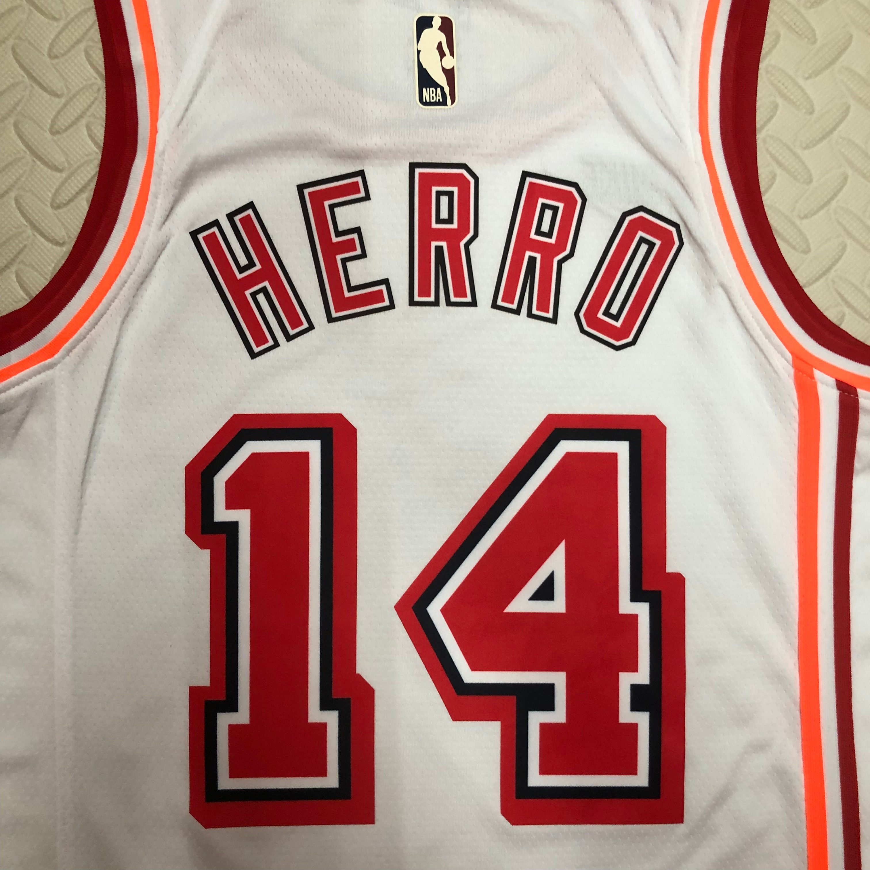 NBA Men Season 2023 Miami Heat White Retro #14 HERRO Jersey High Quality Name and Number Print - leoleo123123
