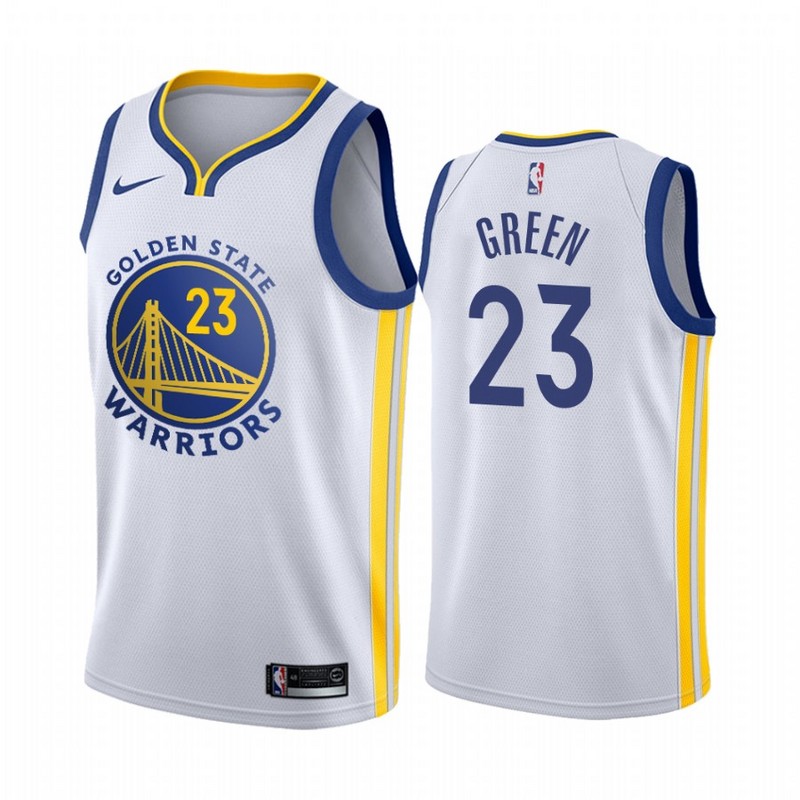 NBA Men Golden State Warriors 19-20 Season White #23 GREEN Jersey High Quality Name and Number Print - leoleo123123