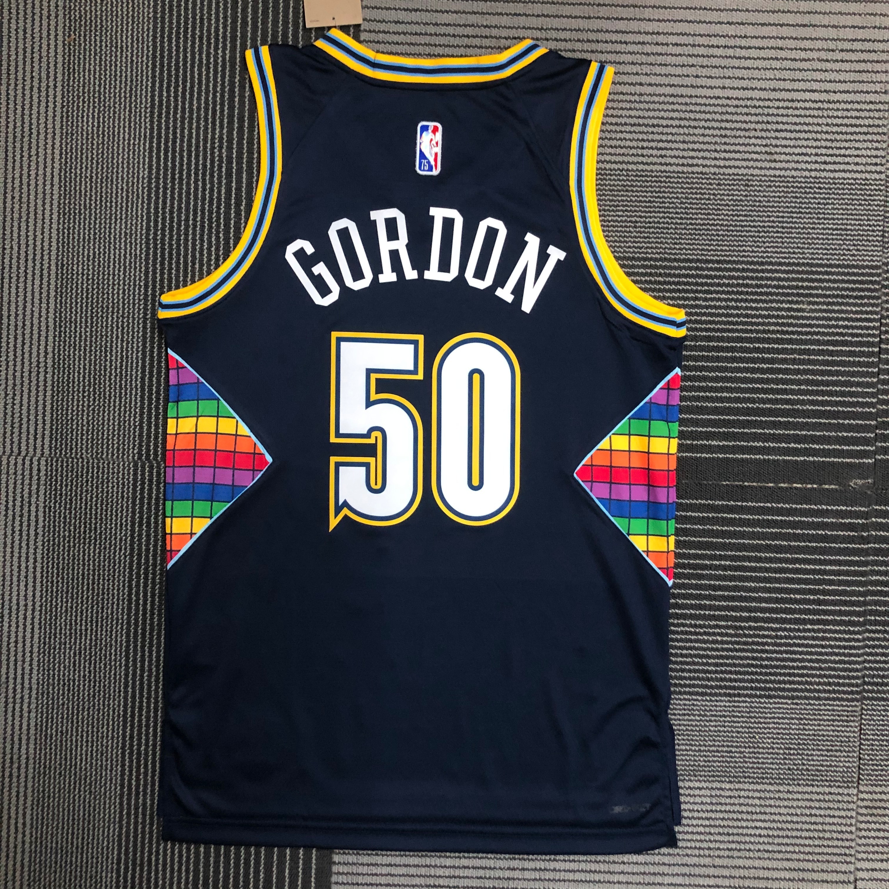 NBA Men Season 2022 Denver Nuggets Dark Blue #50 GORDON Jersey High Quality Name and Number Print - leoleo123123