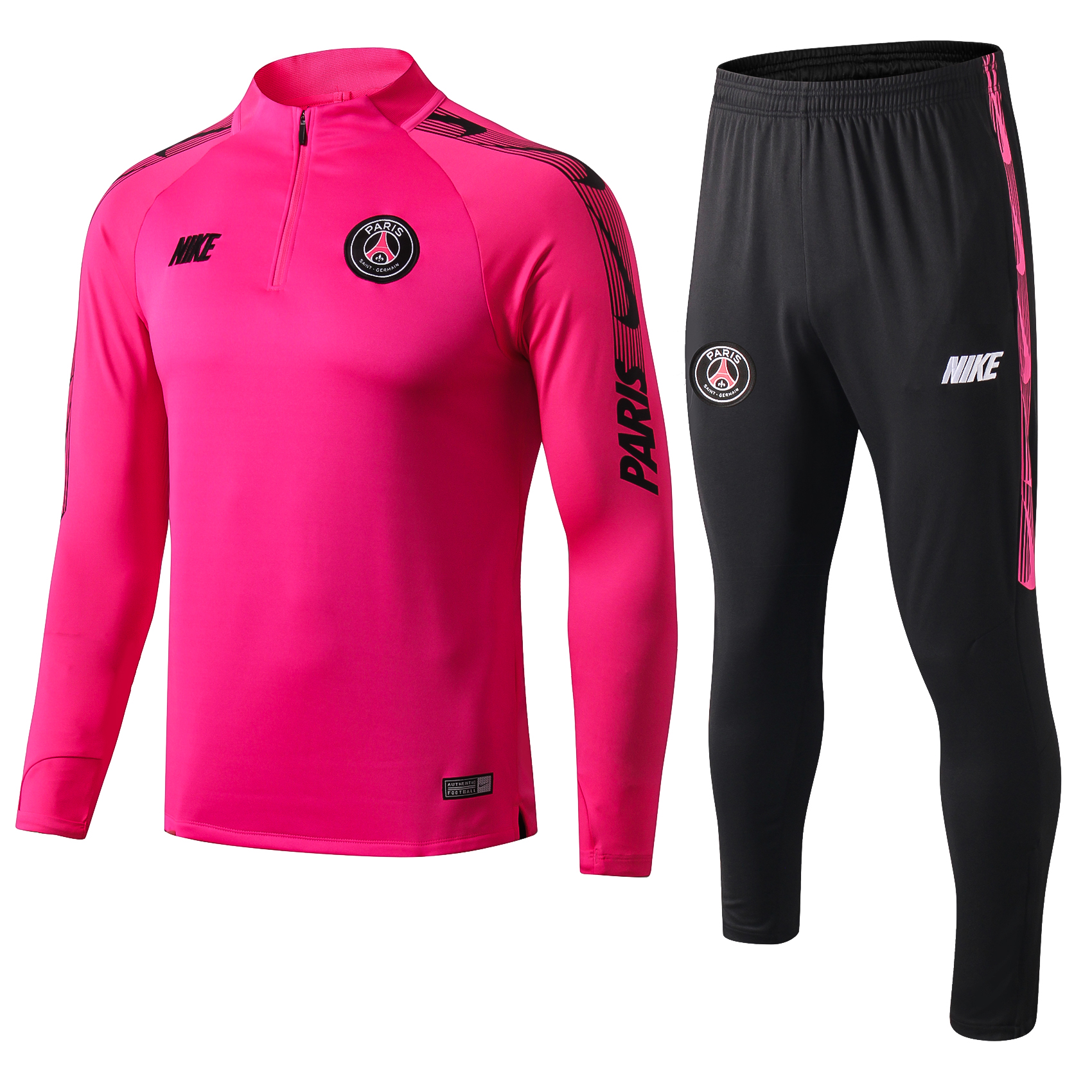 19-20 PSG Pink with Zipper Sweater Tracksuit Thai Quality - leoleo123123