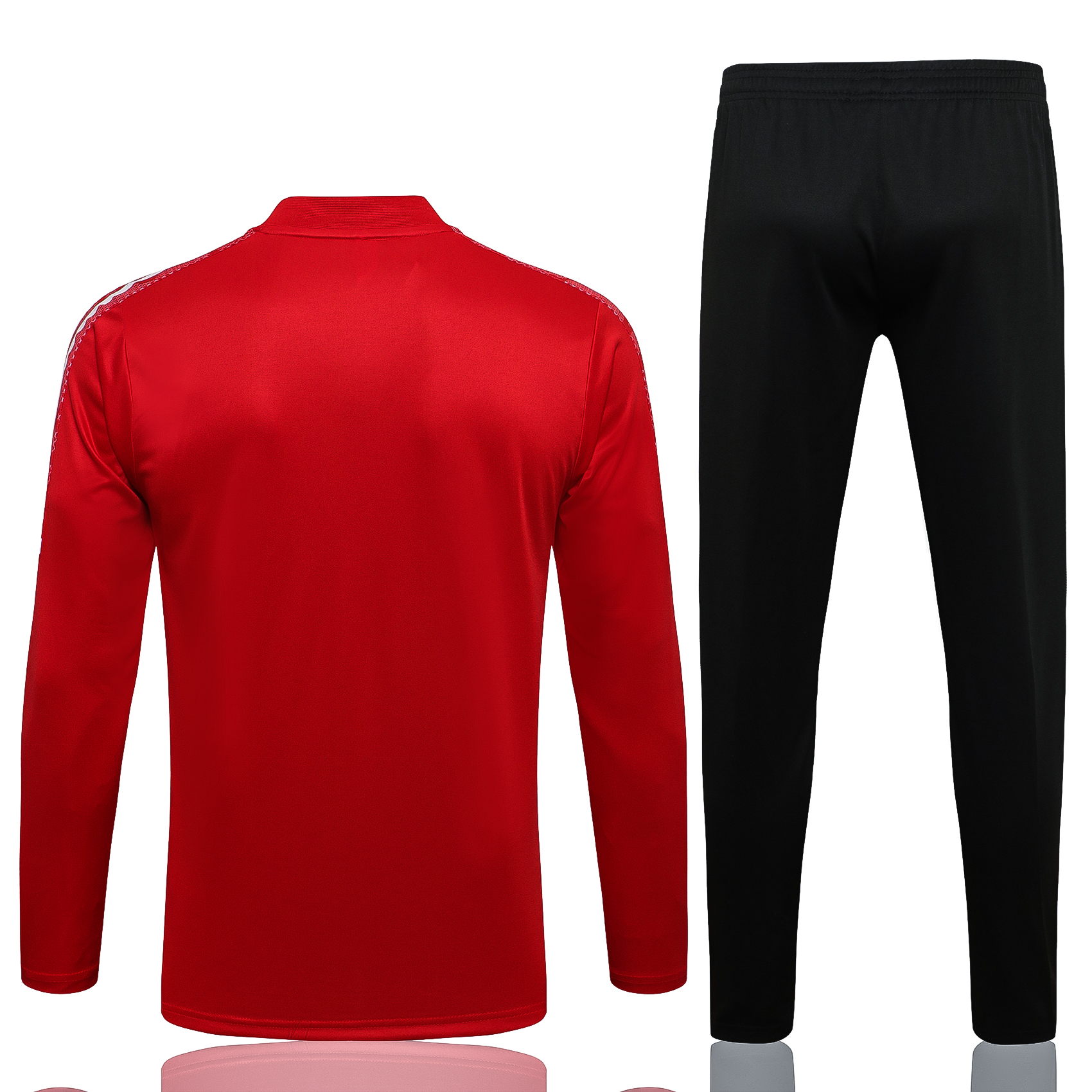 21-22 Man United Red Sweater with White Lines Tracksuit Thai Quality - leoleo123123