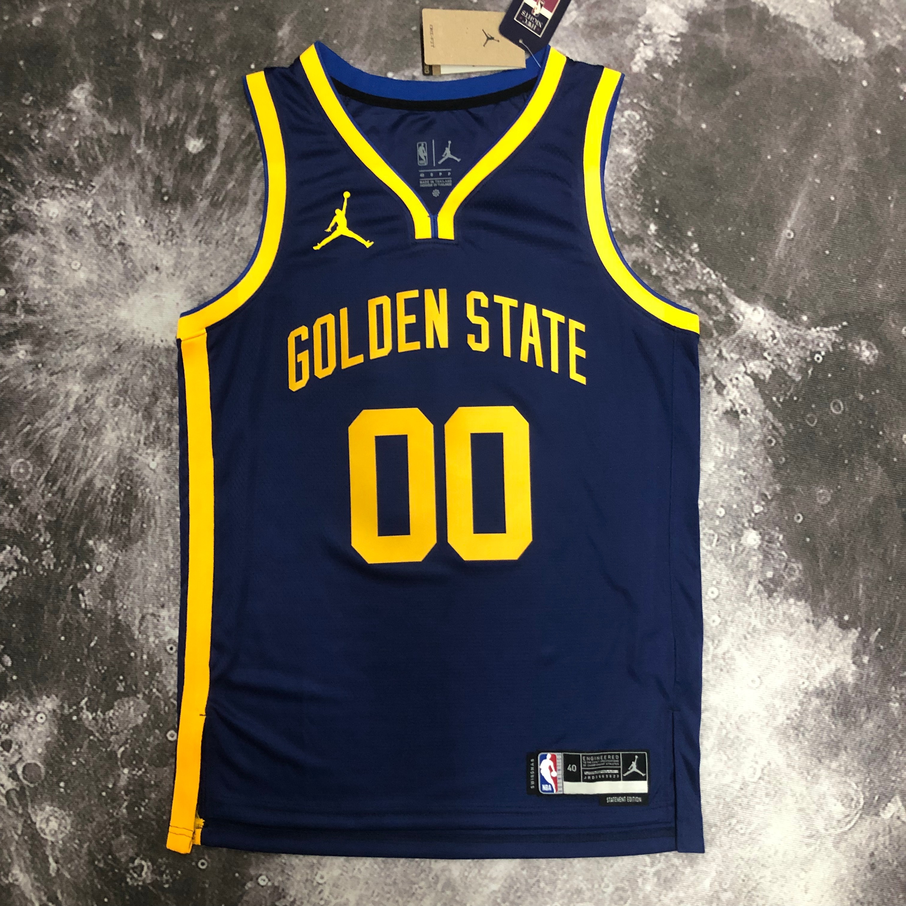 NBA Men Season 2023 Golden State Warriors Blue with Jordan Logo #00 KUMINGA Jersey High Quality Name and Number Print - leoleo123123