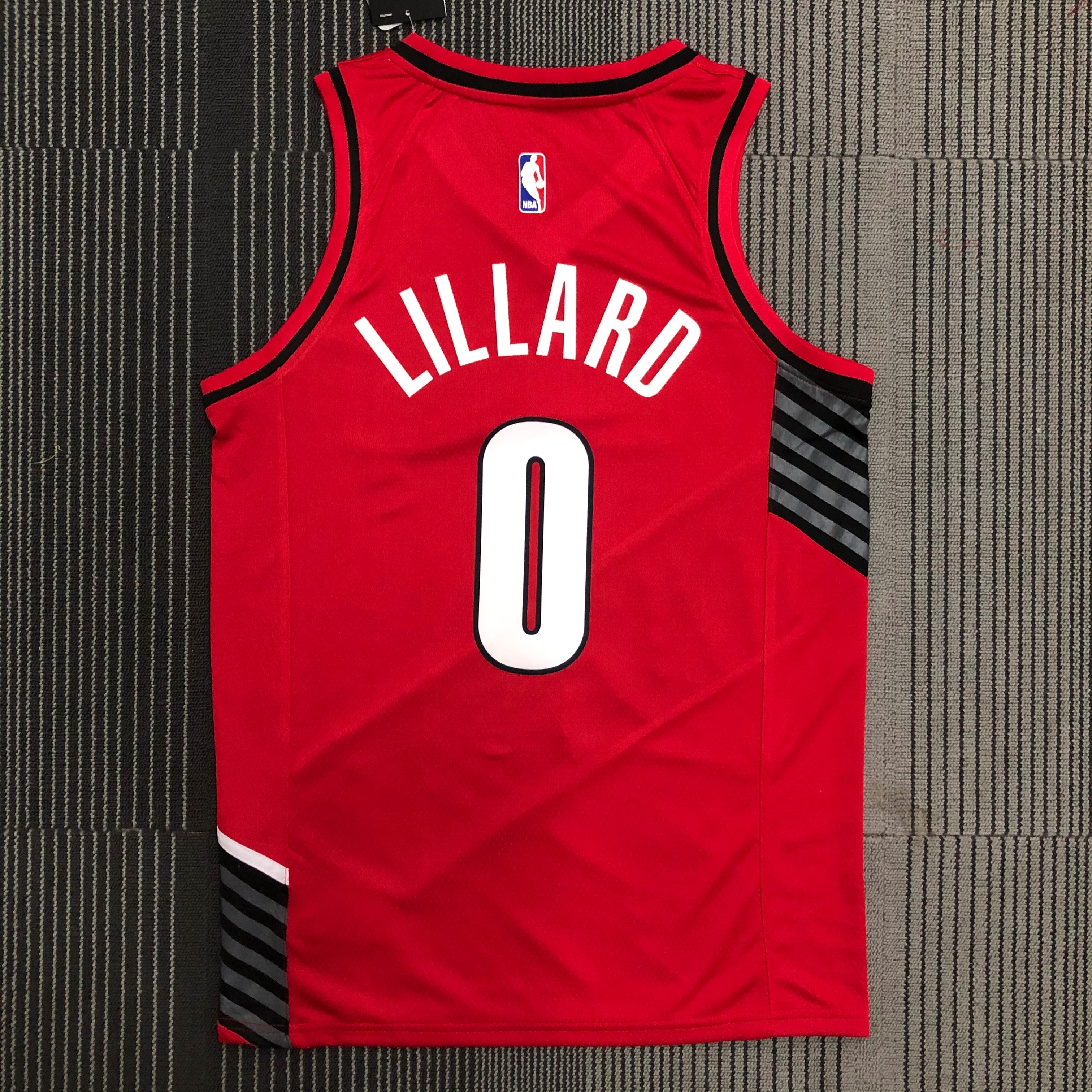 NBA Portland Trail Blazers with Jordan Logo Red #0 LILLARD Jersey High Quality Name and Number Print - leoleo123123