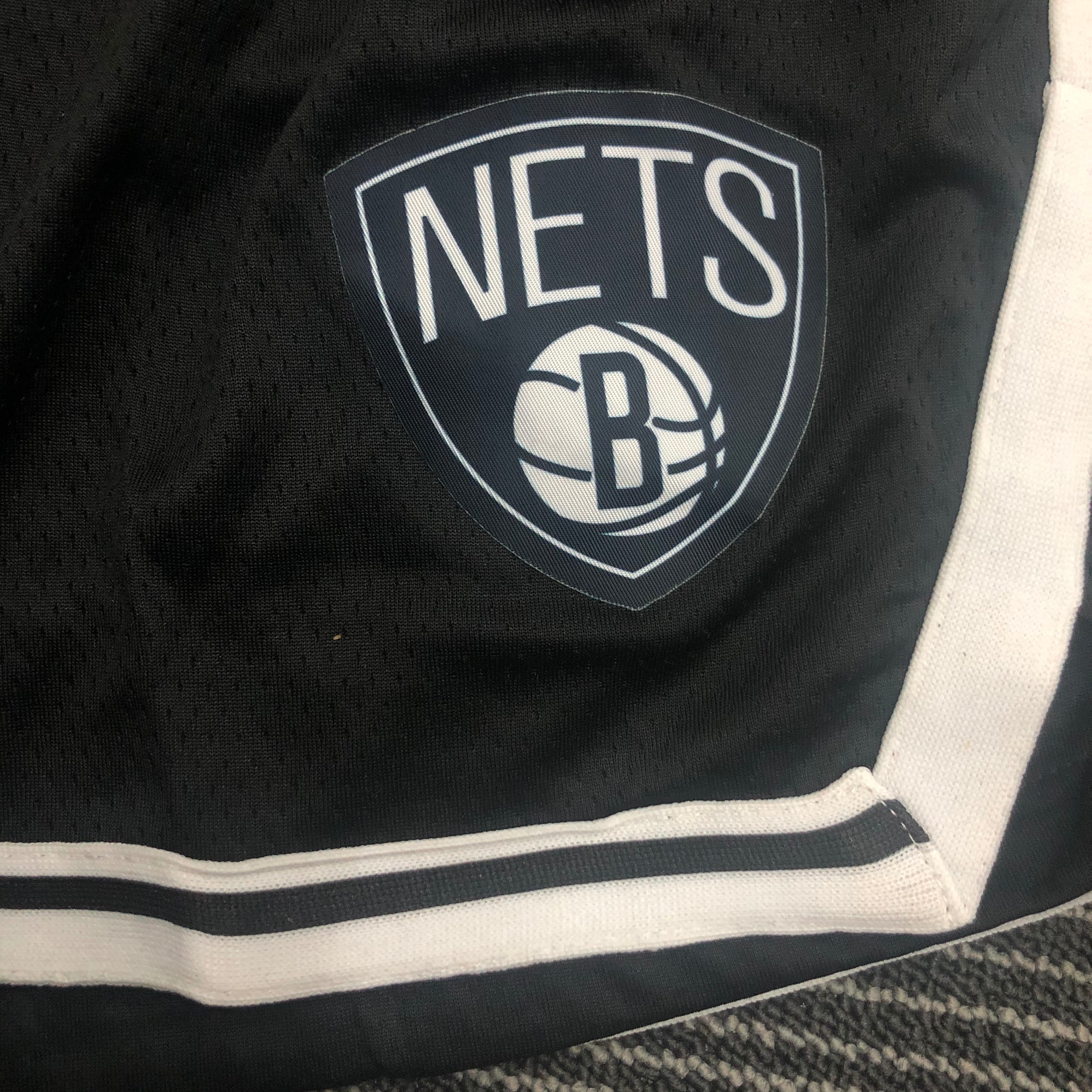 NBA Men 75th Anniversary Brooklyn Nets Black Pant High Quality Name and Number Print - leoleo123123