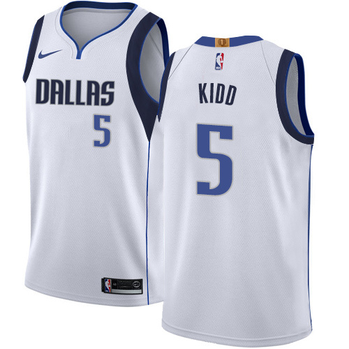 NBA Men Dallas Mavericks White #5 KIDD Jersey High Quality Name and Number Print - leoleo123123
