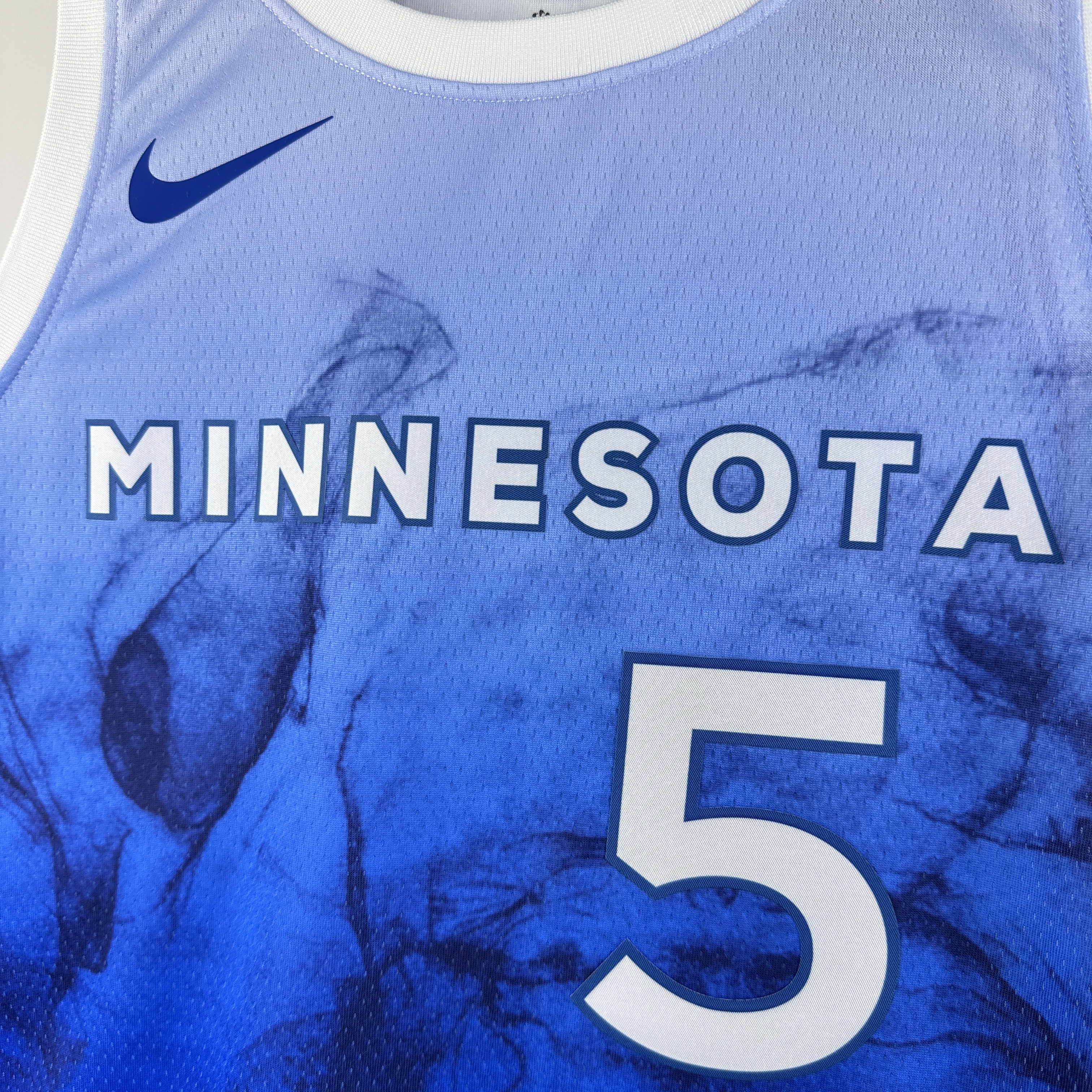 NBA Men 2024 Minnesota Timberwolves City Edition Blue #5 EDWARDS Jersey High Quality Name and Number Print - leoleo123123