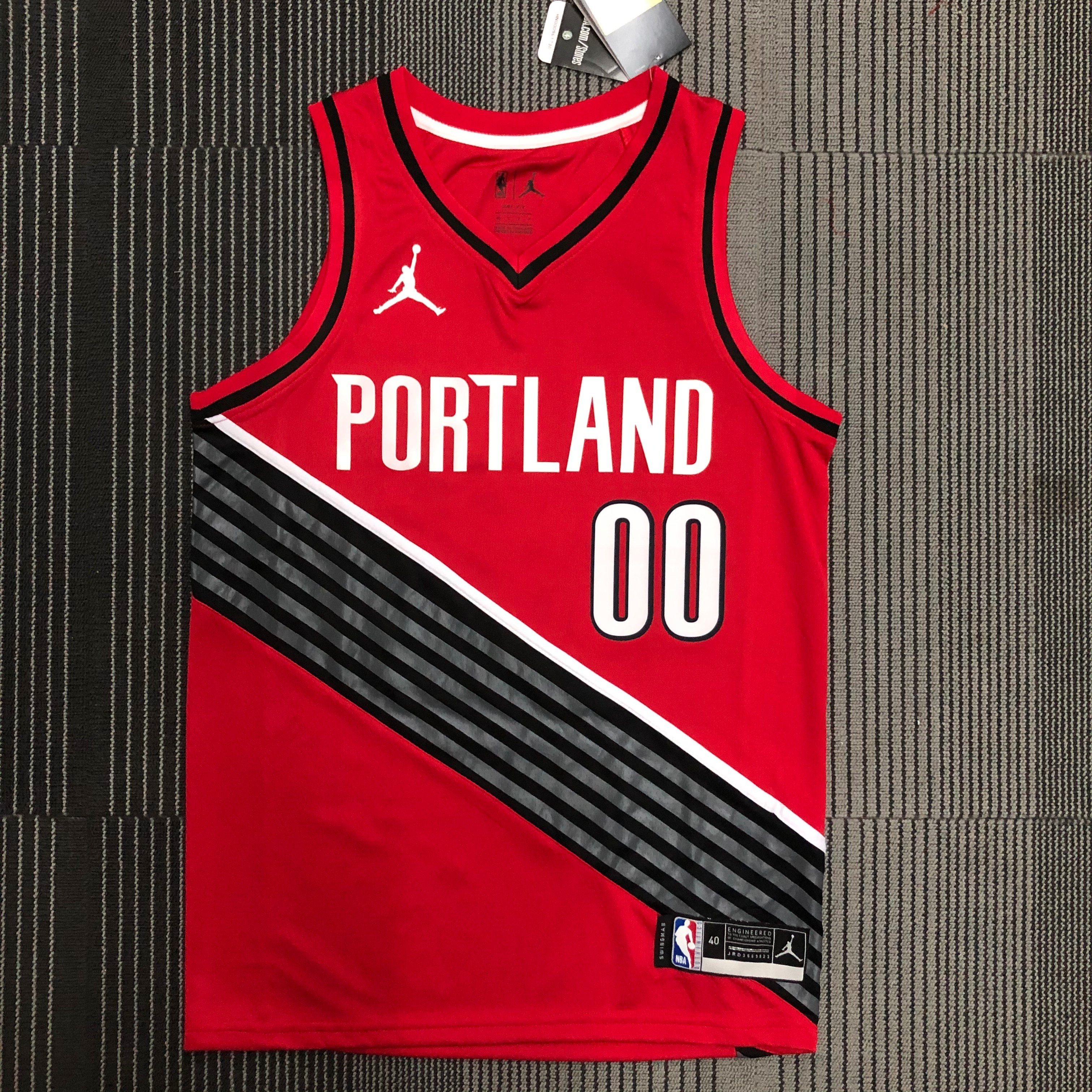NBA Portland Trail Blazers with Jordan Logo Red #00 ANTHONY Jersey High Quality Name and Number Print - leoleo123123