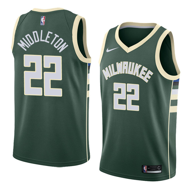 NBA Men Milwaukee Bucks Green #22 MIDDLETON Jersey High Quality Name and Number Print - leoleo123123
