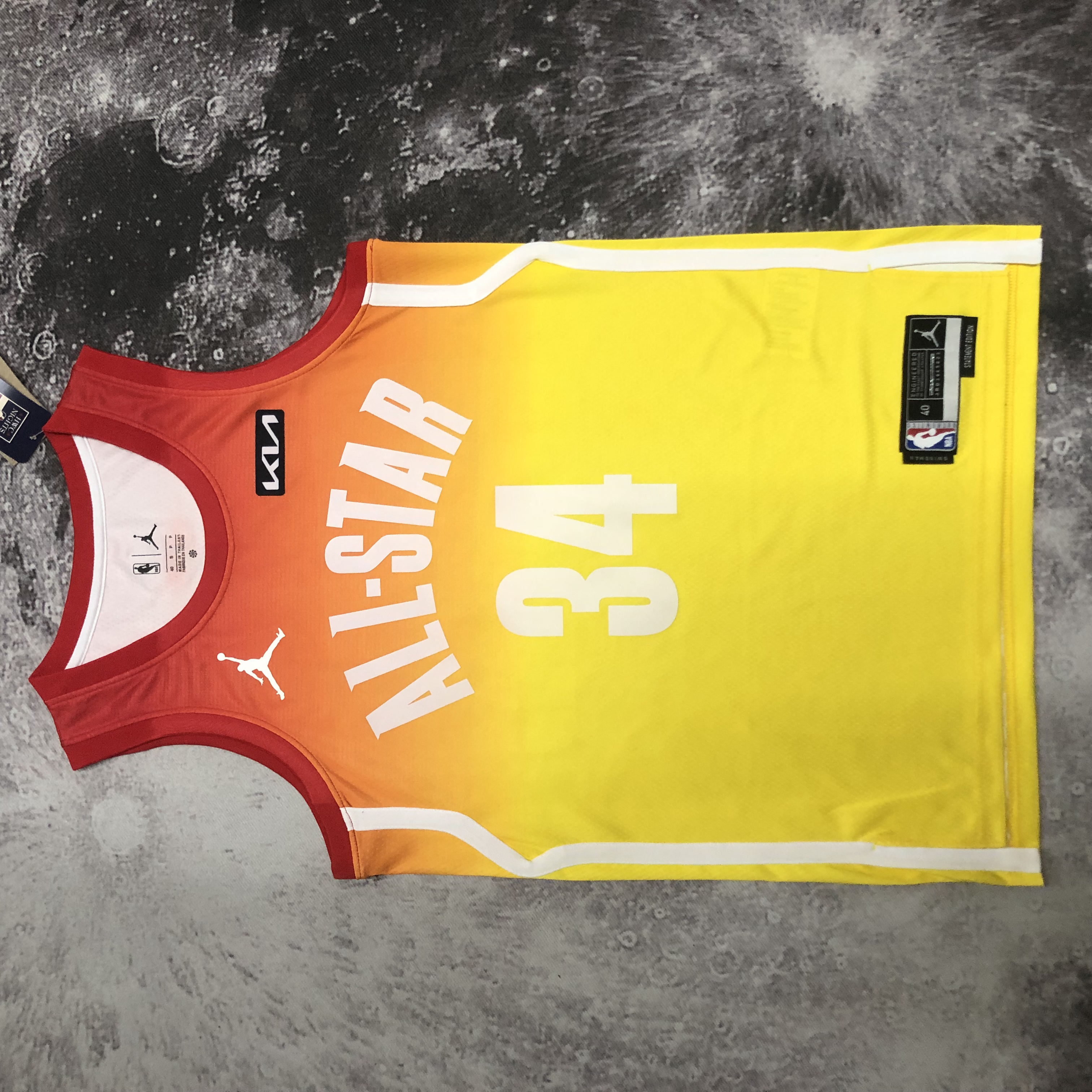 NBA Men All Stars 2023 Milwaukee Bucks Yellow #34 ANTETOKOUNMPO Jersey High Quality Name and Number Print - leoleo123123