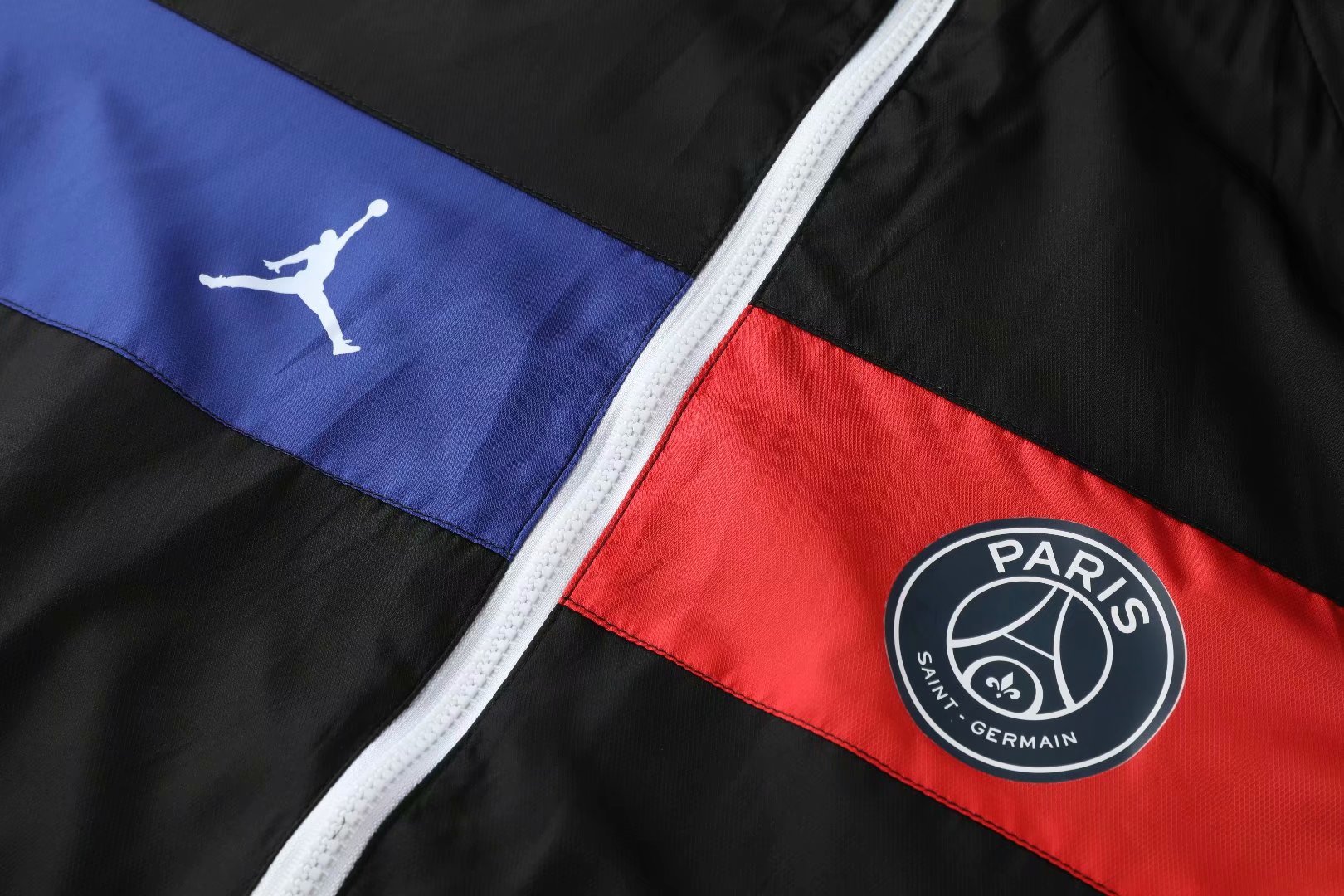 20-21 PSG Black with Red & Blue Lines Windbreaker Jacket Thai Quality - leoleo123123