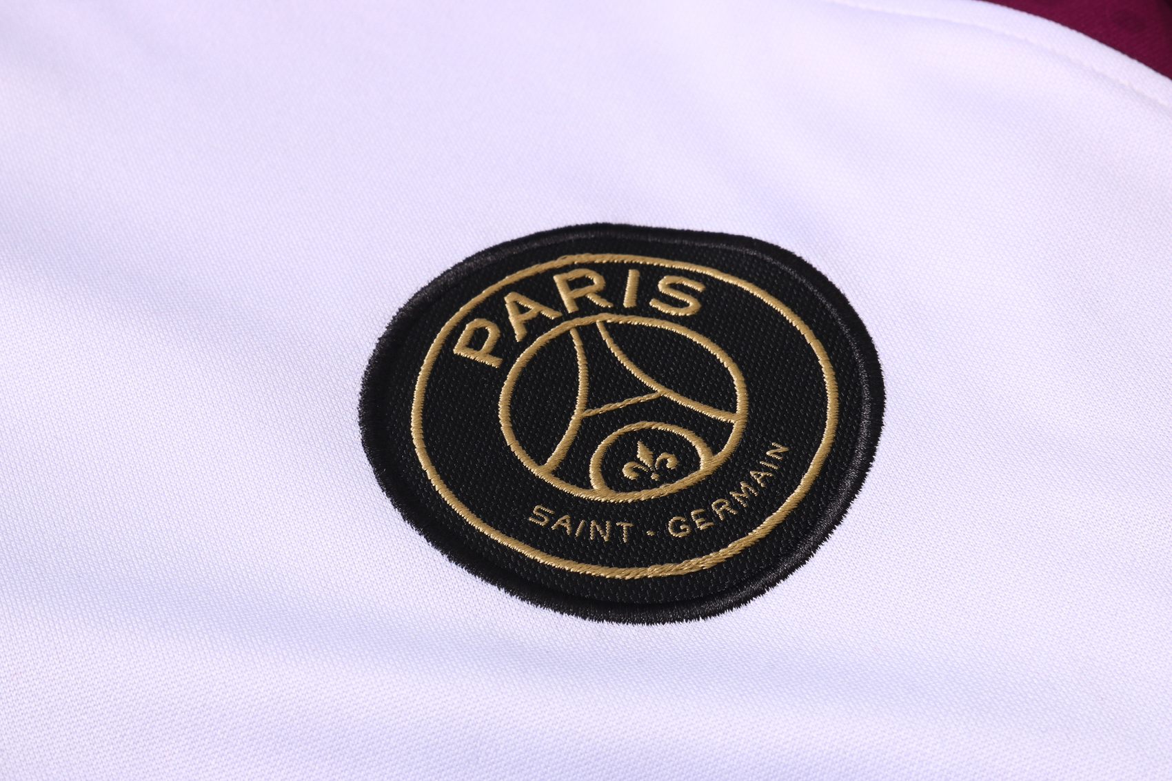 20-21 PSG White with Zipper Sweater Tracksuit Thai Quality - leoleo123123