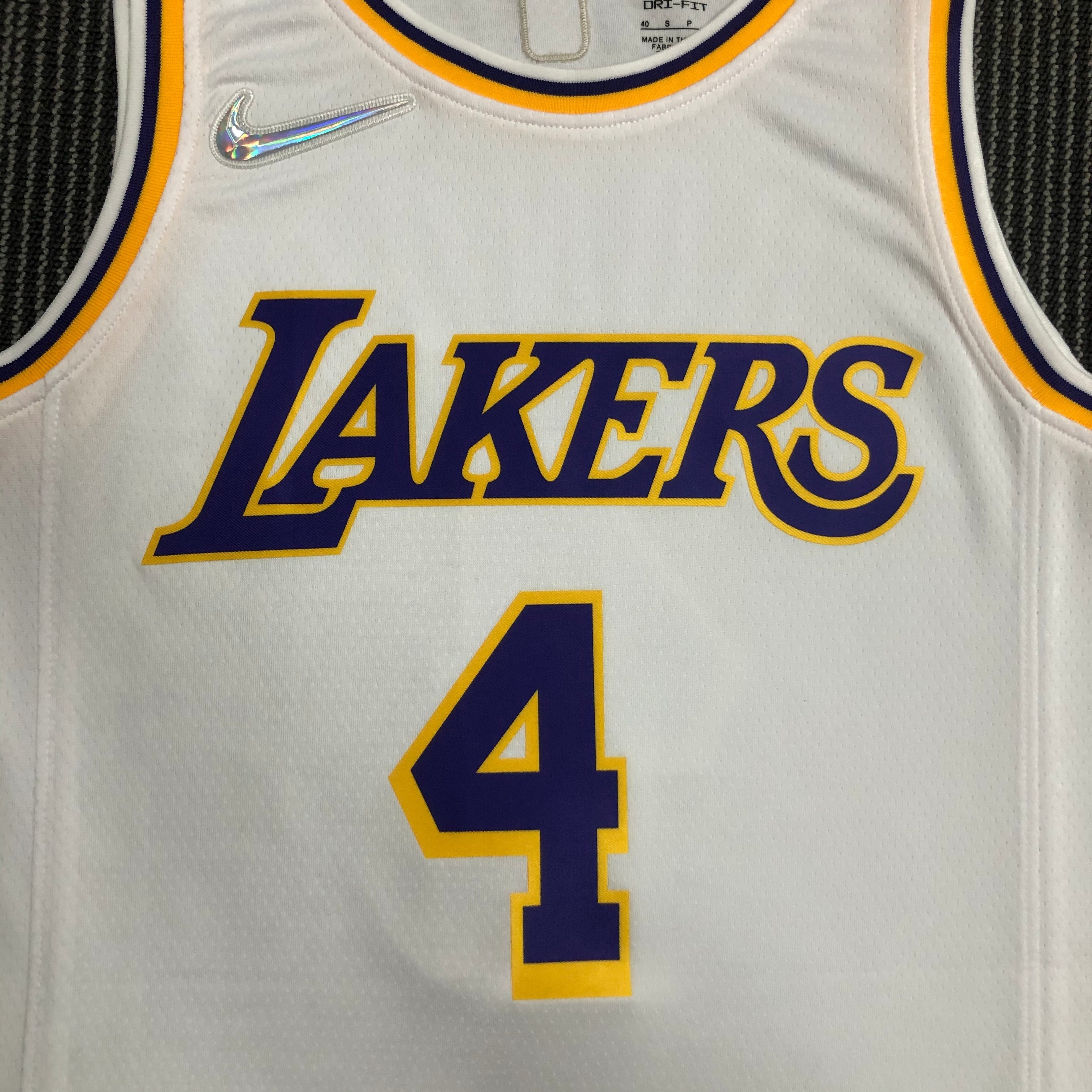 NBA 75th Anniversary Los Angeles Lakers White Round Neck #4 RONDO Jersey High Quality Name and Number Print - leoleo123123