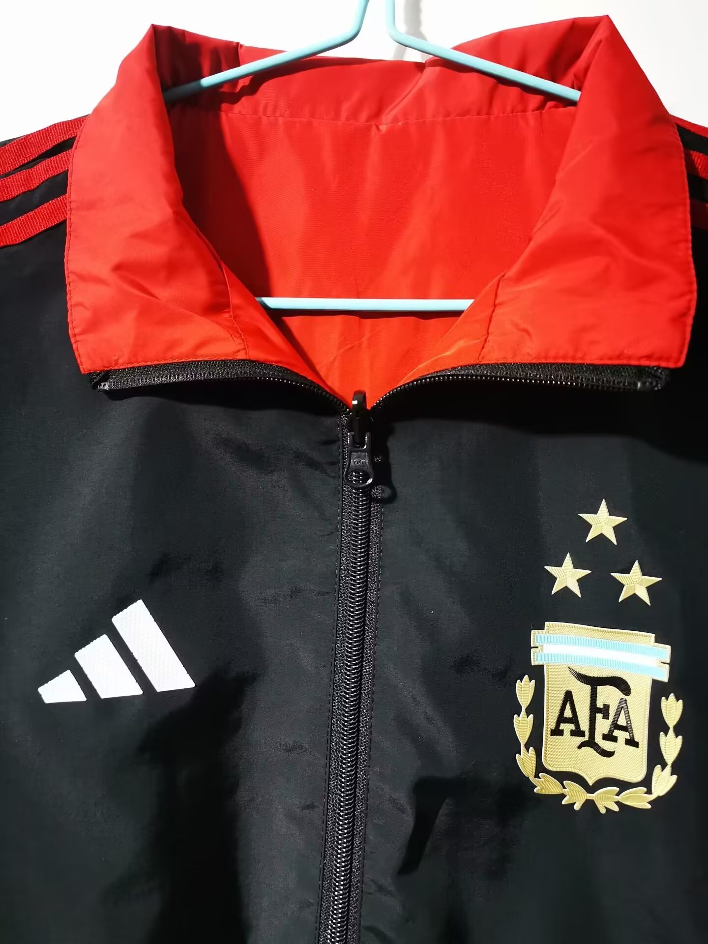 22/23 Argentina Windbreaker Jacket 3 Stars Black and Red Thai Quality - leoleo123123