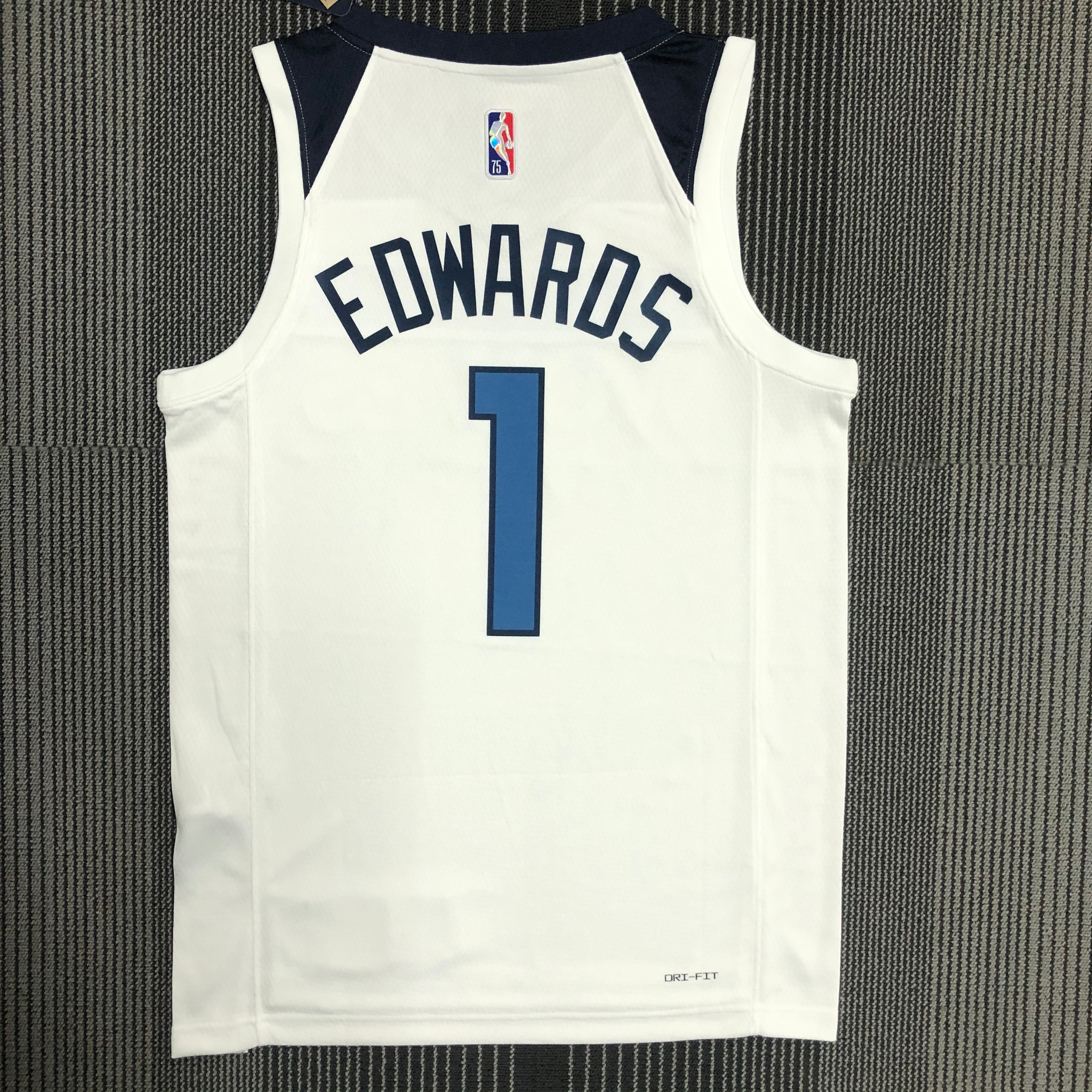 NBA Men 75th Anniversary Minnesota Timberwolves White #1 EDWARDS Jersey High Quality Name and Number Print - leoleo123123