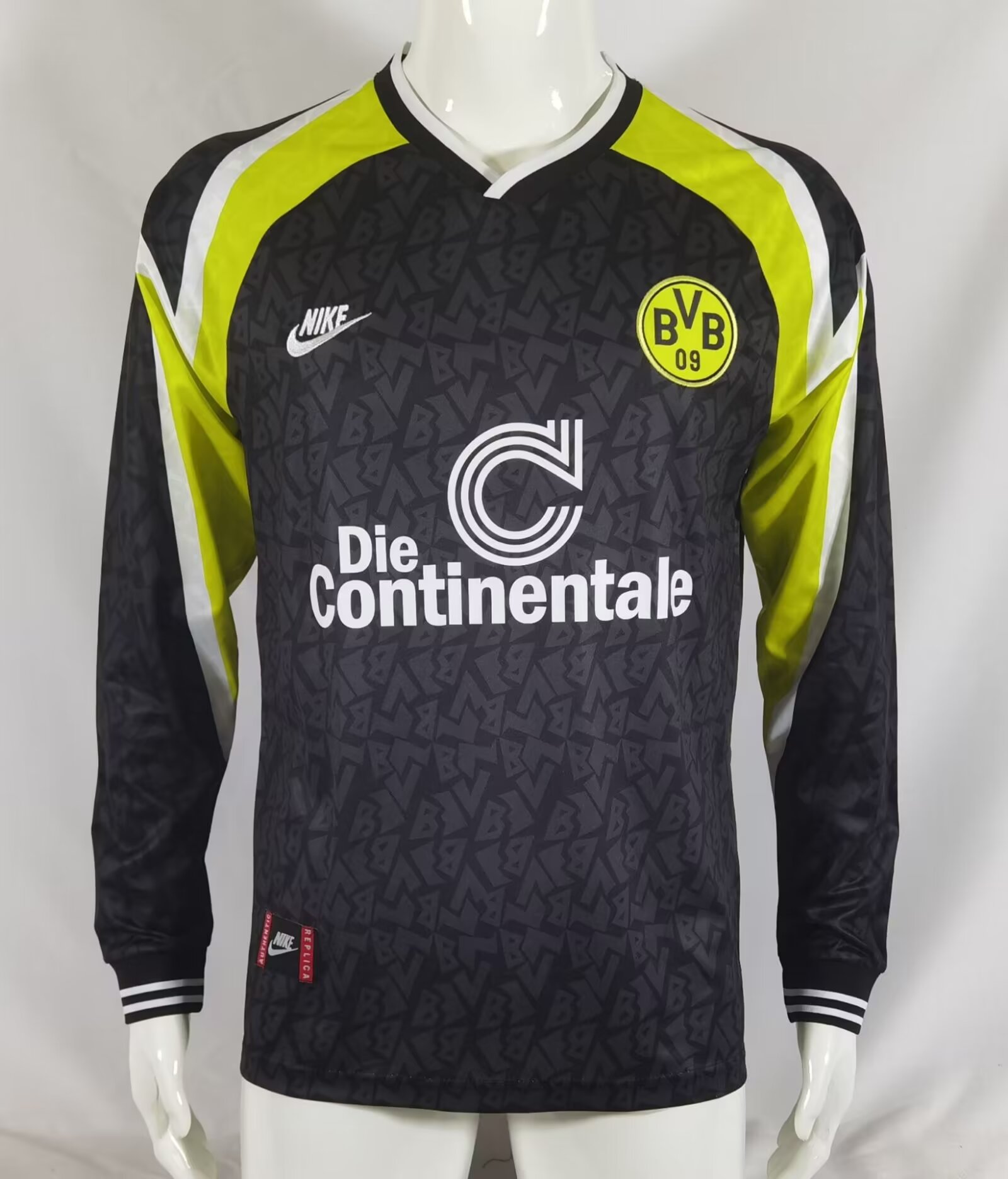 95/96 Dortmund Away Retro Jersey Long Sleeve - leoleo123123