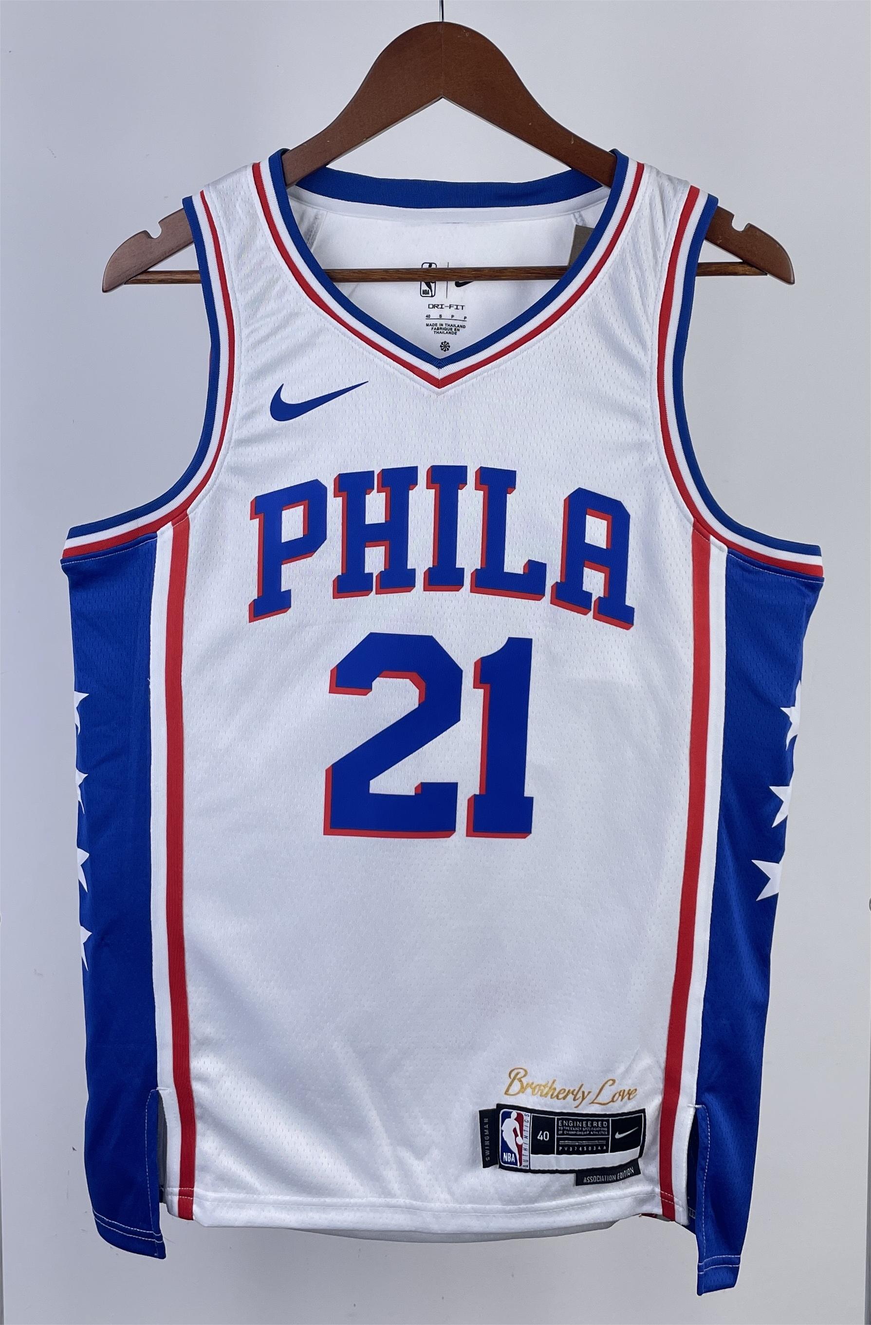 NBA Men 2023 Philadelphia 76ers White #21 EMBIID Swingman Jersey - leoleo123123