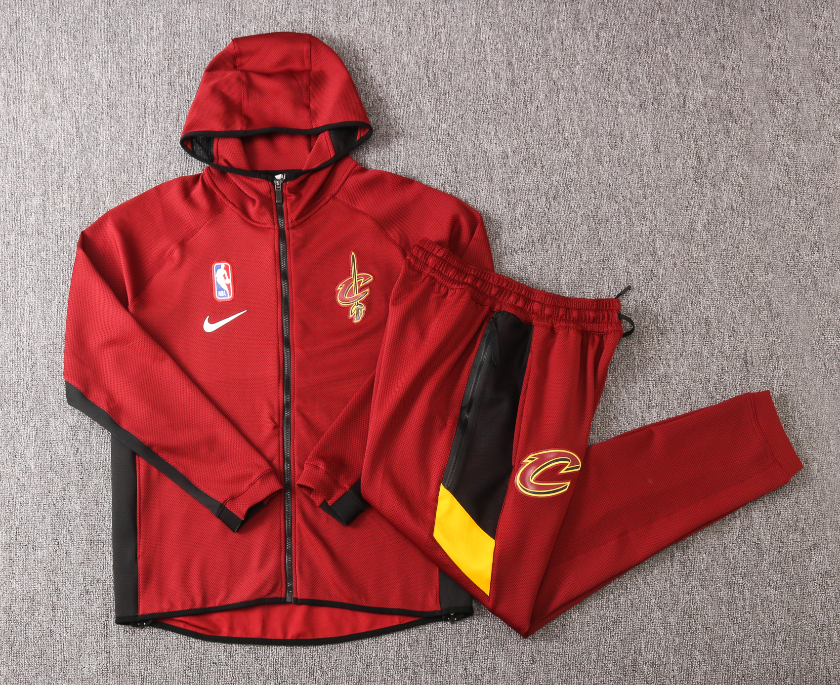 NBA Cleveland Cavaliers Purplish Red with Cap Jacket Tracksuit High Quality - leoleo123123