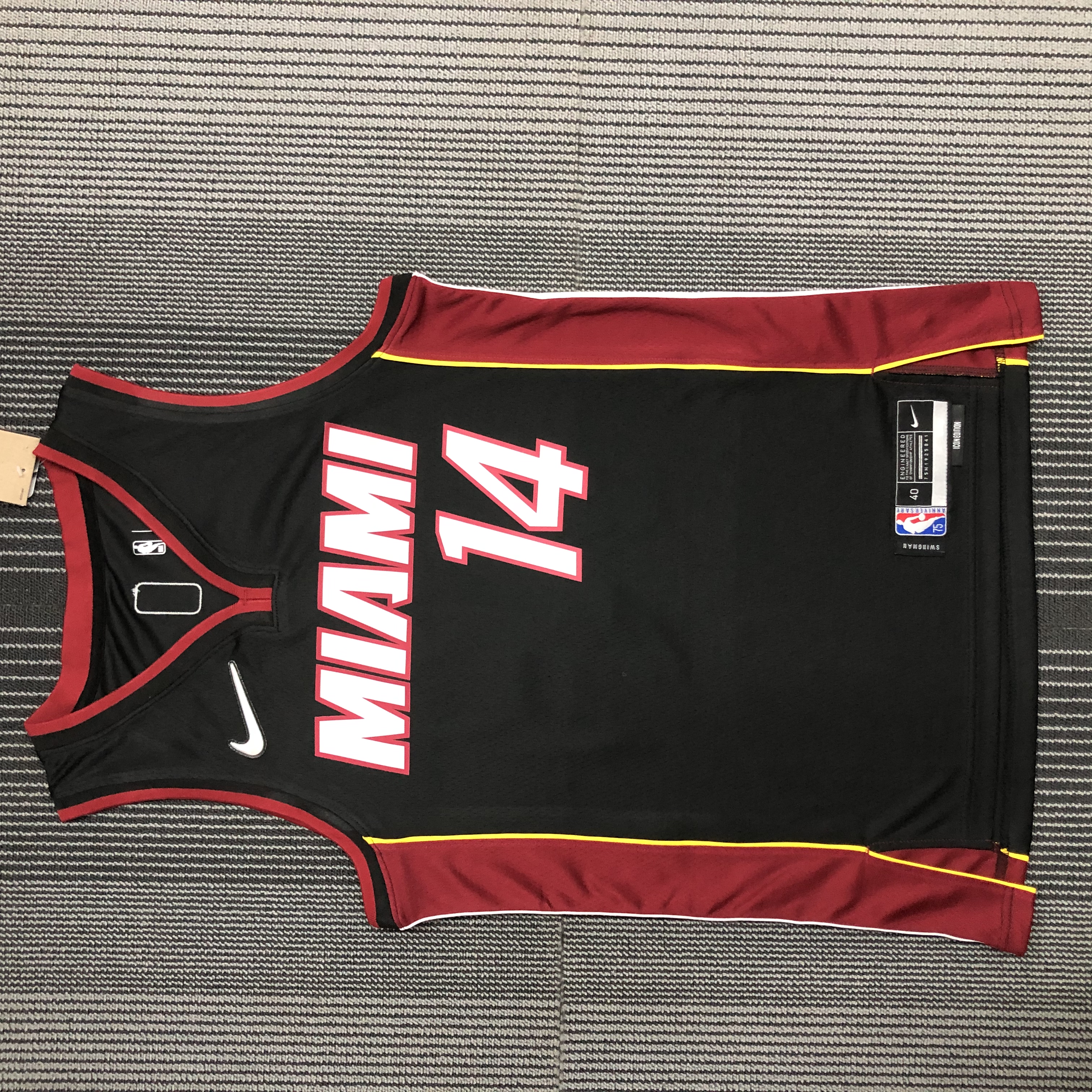 NBA Men 75th Anniversary Miami Heat Black #14 HERRO Jersey High Quality Name and Number Print - leoleo123123