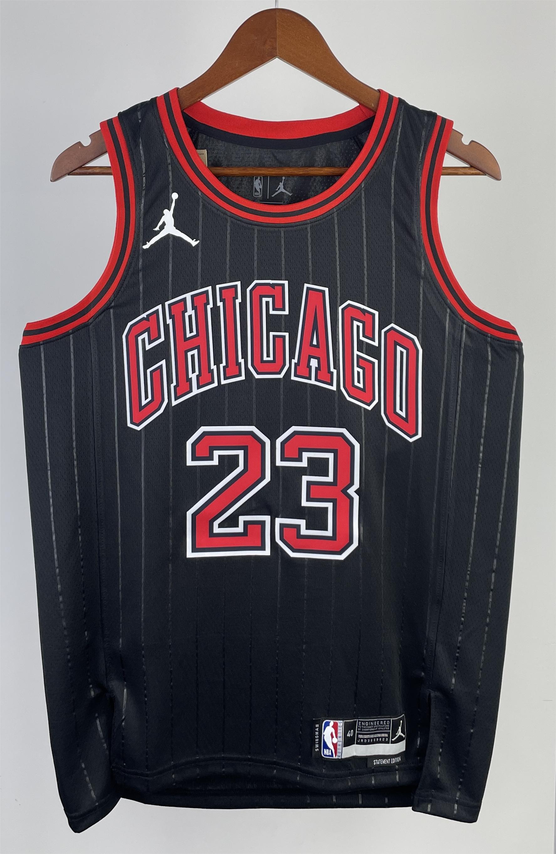 NBA Men 2023 Chicago Bulls Black with Jordan Logo #23 JORDAN Jersey High Quality Name and Number Print - leoleo123123
