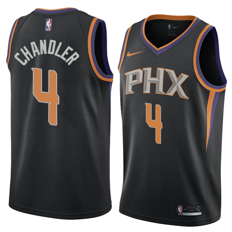 NBA Men Phoenix Suns Black #4 CHANDLER Jersey High Quality Name and Number Print - leoleo123123