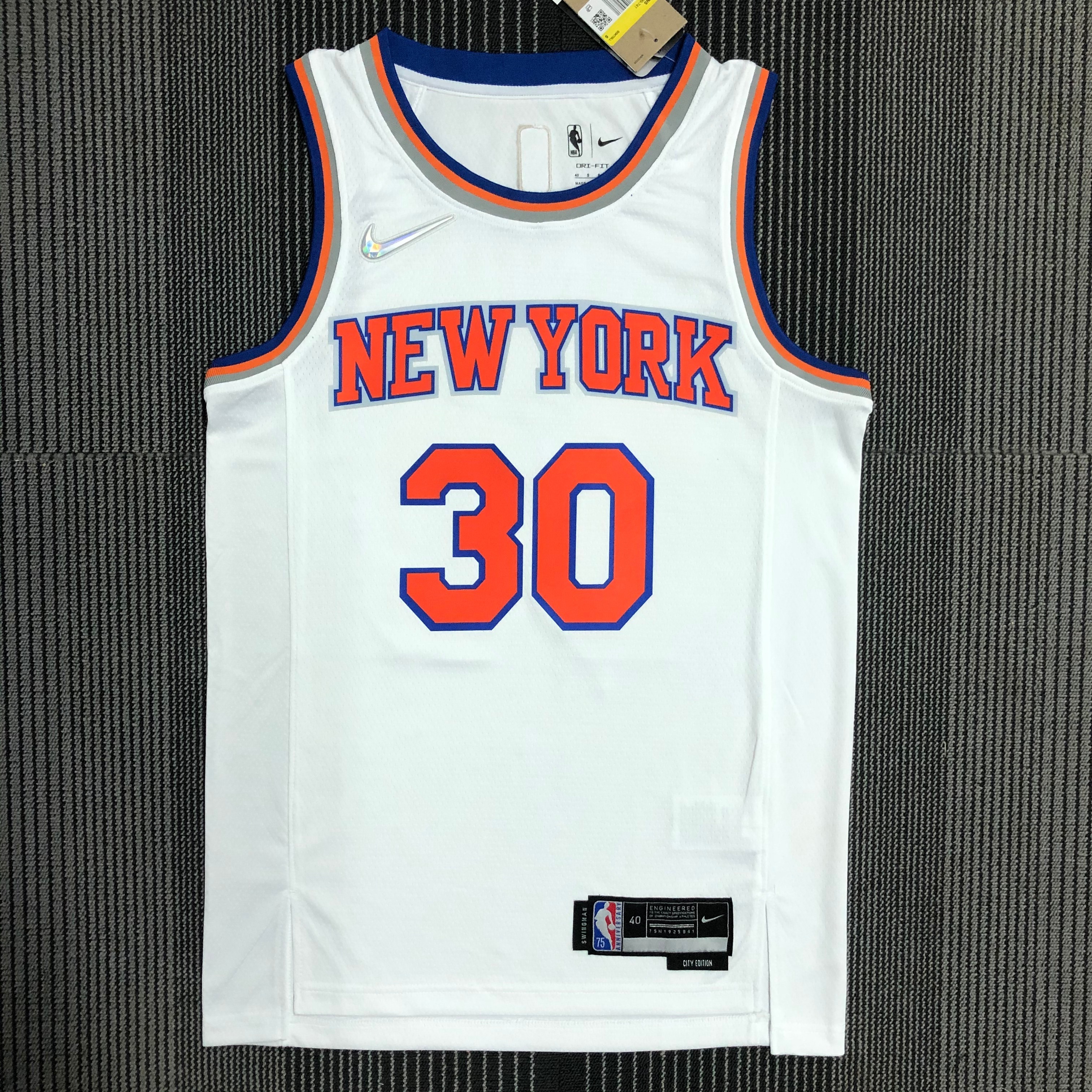NBA Men 75th Anniversary New York Knicks White #30 RANDLE Jersey High Quality Name and Number Print - leoleo123123