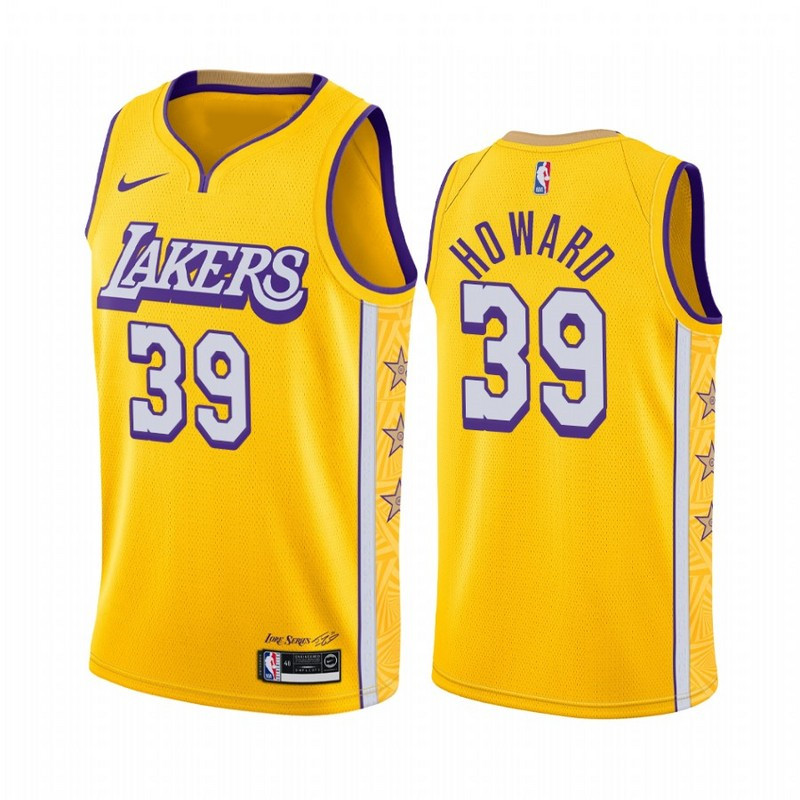 NBA Los Angeles Lakers 19-20 New Yellow #39 HOWARD Jersey High Quality Name and Number Print - leoleo123123