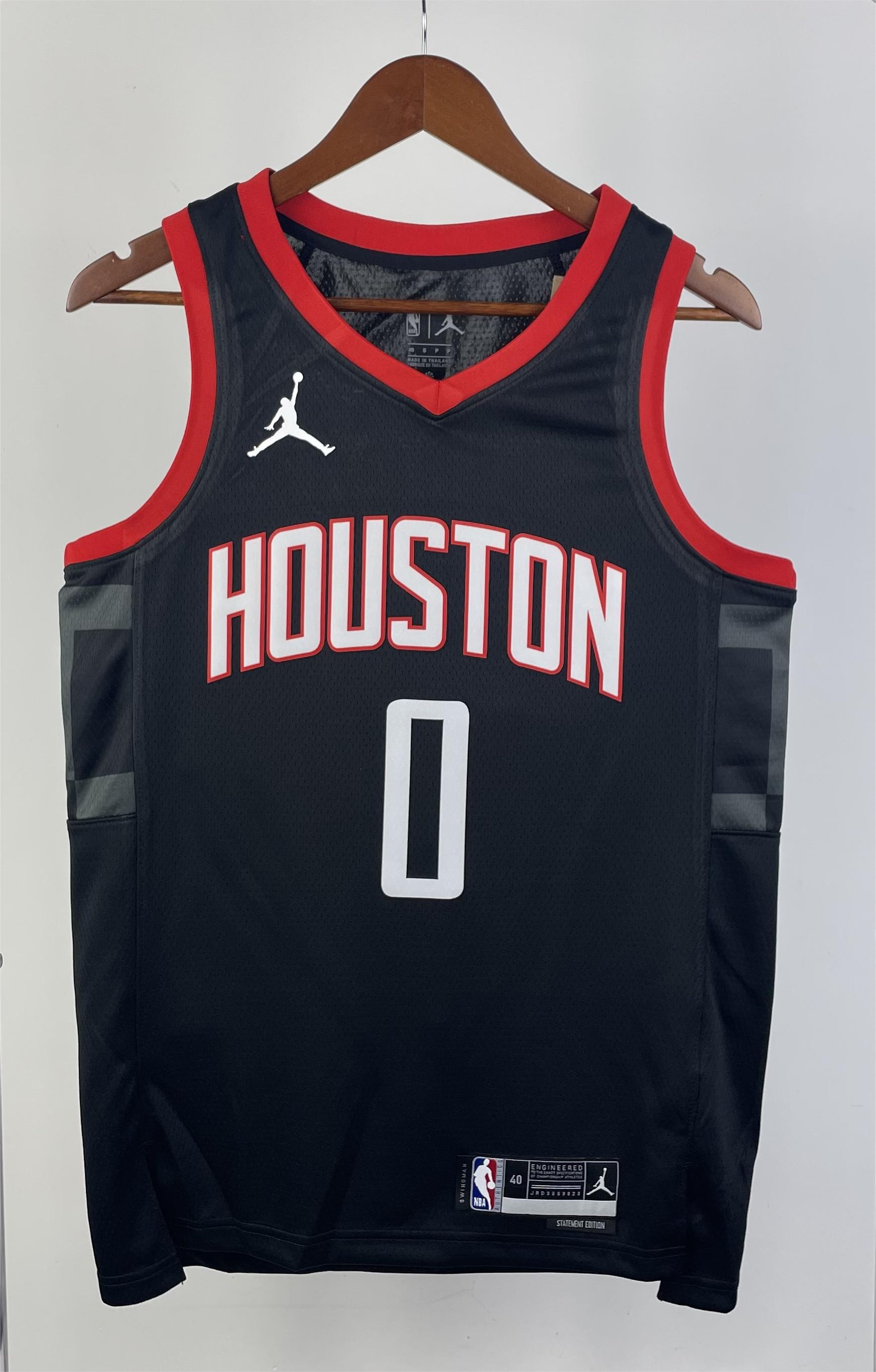 NBA Men 2024 Houston Rockets Black #0 WESTBROOK Classics Swingman Jersey - leoleo123123