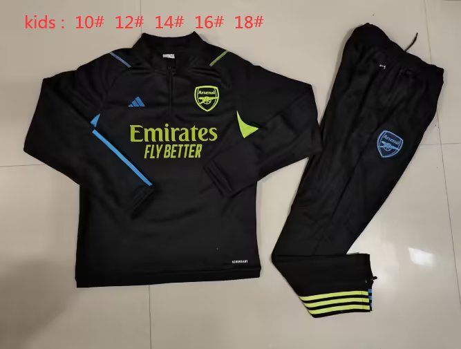 23/24 Arsenal Kids Black Sweater Tracksuit Thai Quality - leoleo123123