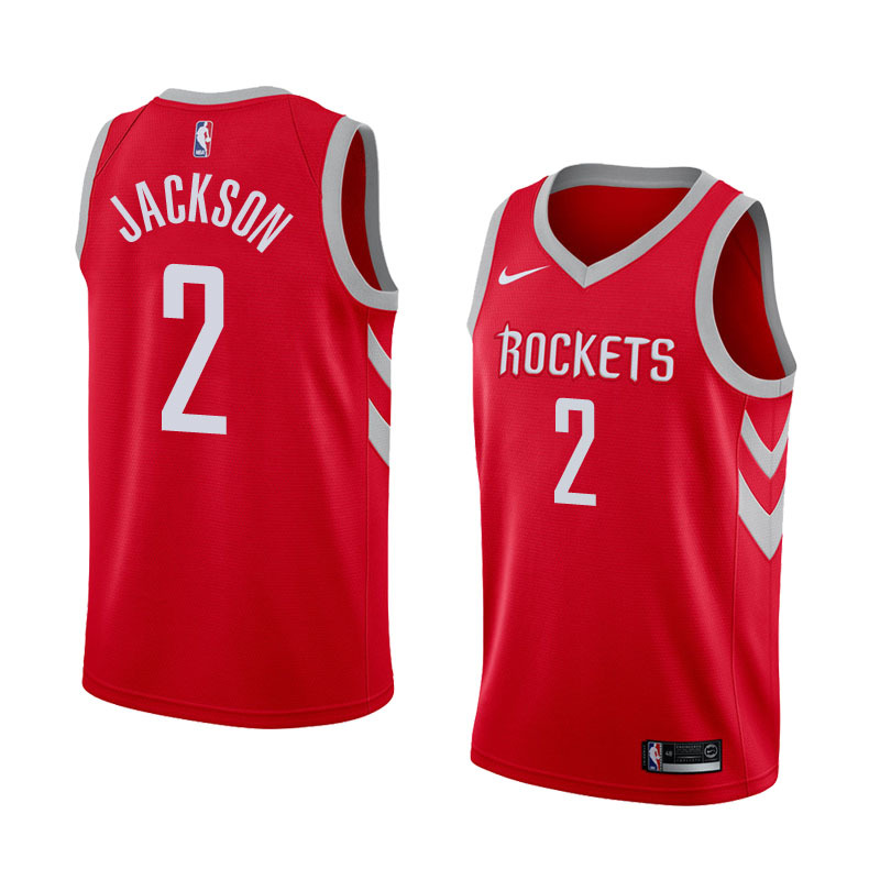 NBA Men Houston Rockets Red #2 JACKSON Jersey High Quality Name and Number Print - leoleo123123