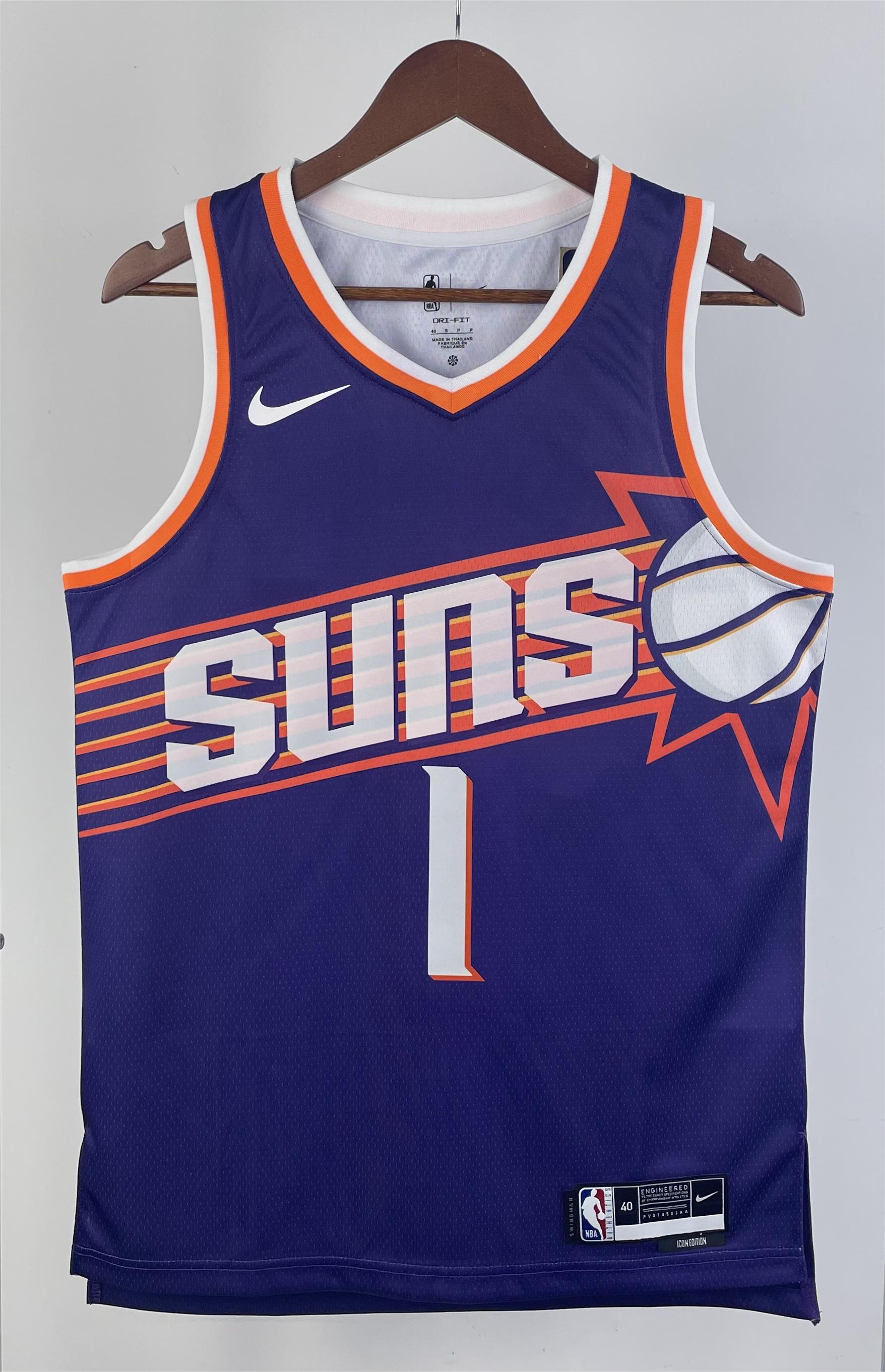 NBA Men 2024 Phoenix Suns Purple #1 BOOKER Jersey High Quality Name and Number Print - leoleo123123
