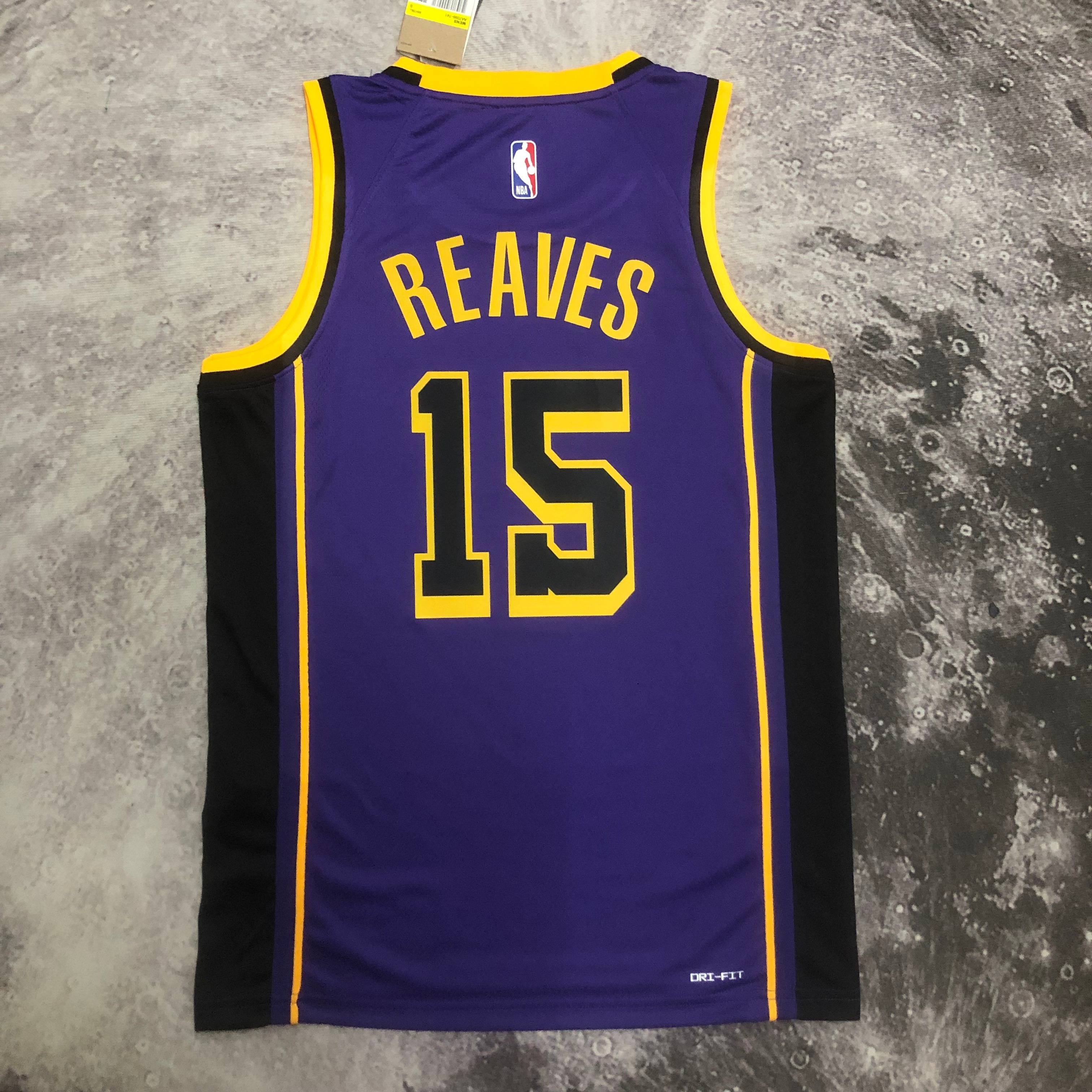 NBA Men Season 2023 Los Angeles Lakers Purple with Jordan Logo #15 REAVES Jersey High Quality Name and Number Print - leoleo123123