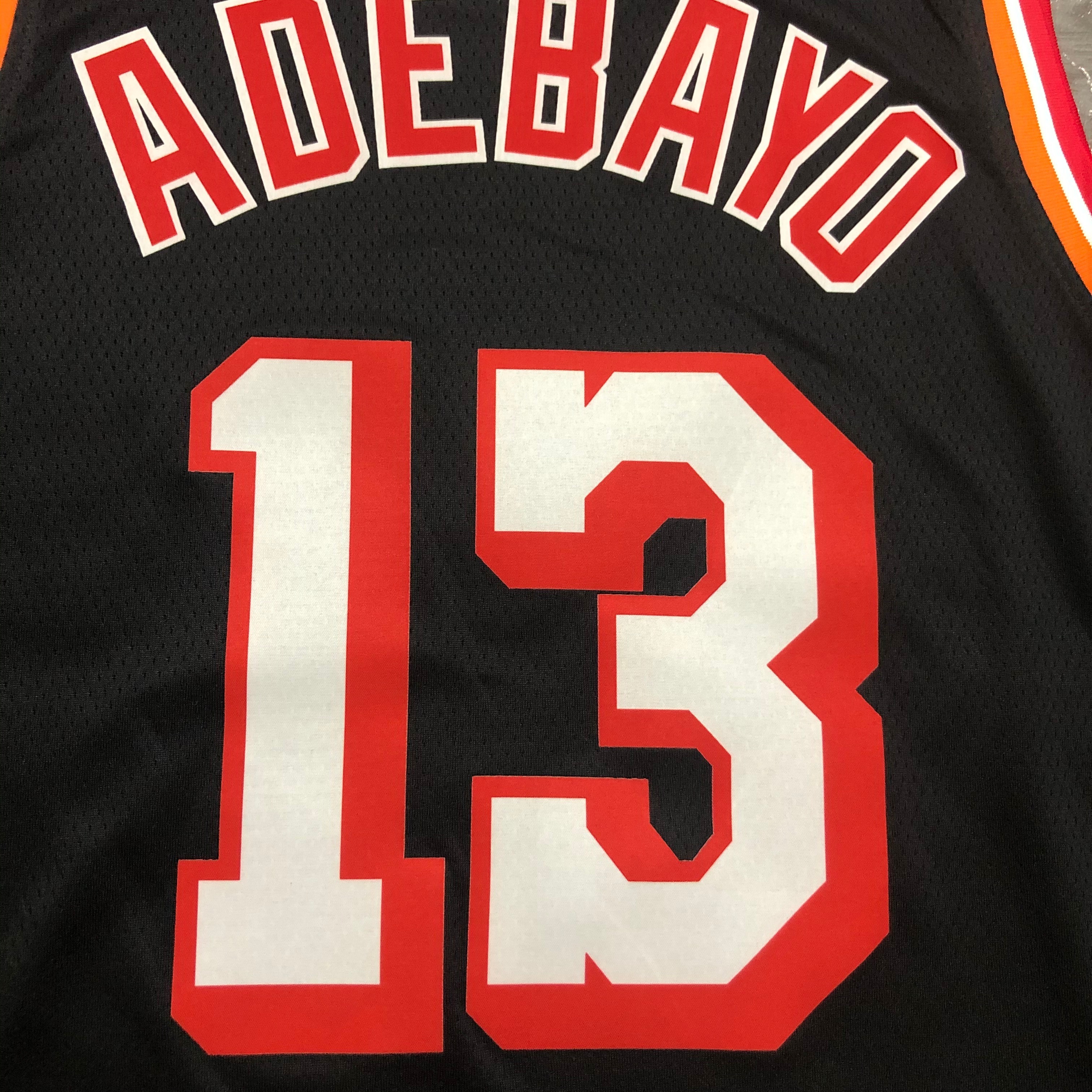 NBA Men Season 2018 Miami Heat Black #13 ADEBAYO Jersey High Quality Name and Number Print - leoleo123123