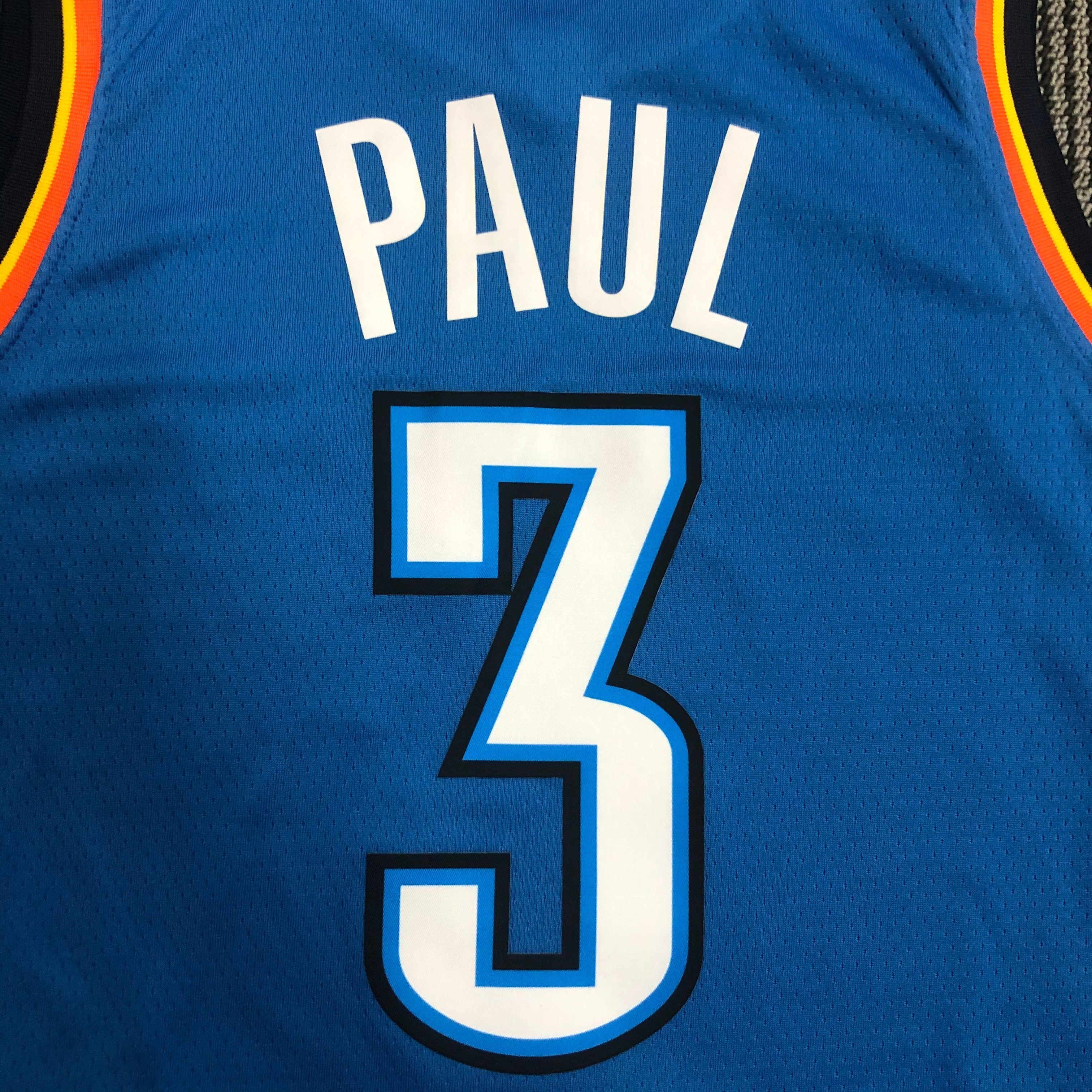 NBA Men Oklahoma City Thunder Blue #3 PAUL Jersey High Quality Name and Number Print - leoleo123123